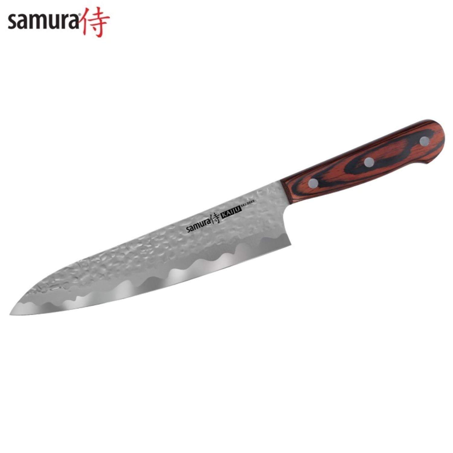 Cuchillo Samura KAIJU. Hoja plateada con mango de madera.