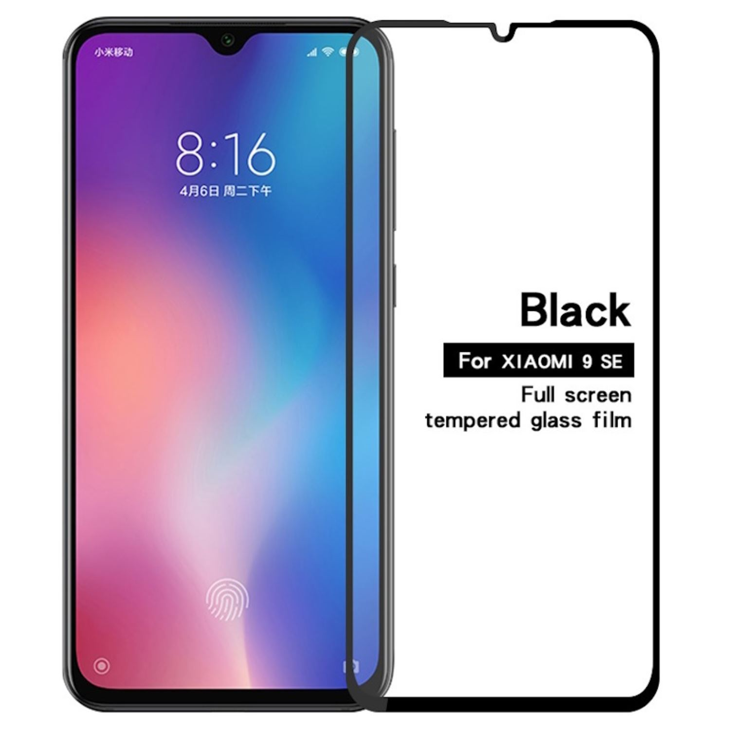 Teléfono con protector de pantalla. El protector es negro y el teléfono muestra imagen.