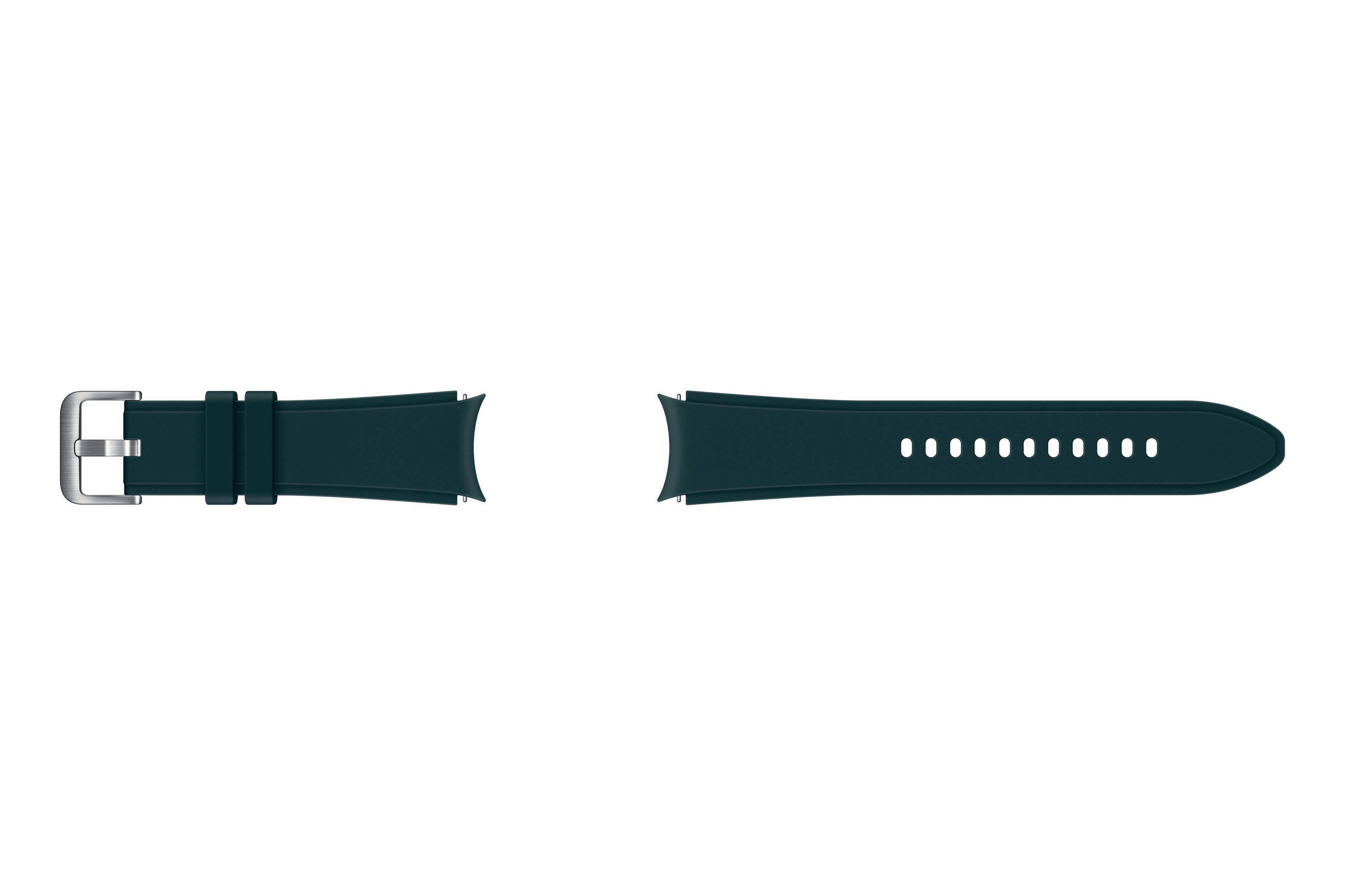 Zwei türkisfarbene Uhrenarmbänder. Eines mit Schnalle, das andere mit Löchern.
