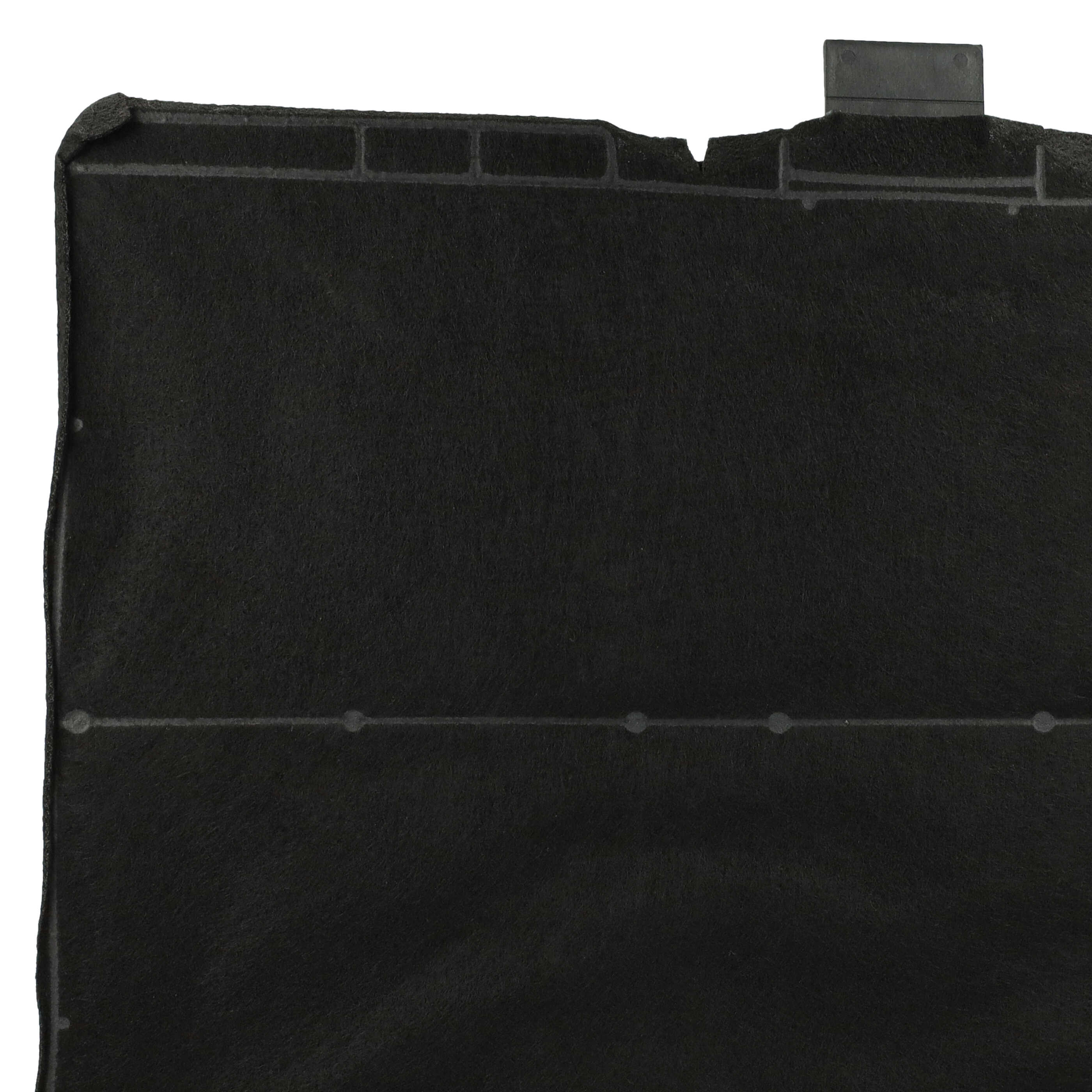 Schwarzes Filtermaterial mit weißem Stecker oben. Weiße Linien auf der Oberfläche. Nahaufnahme.