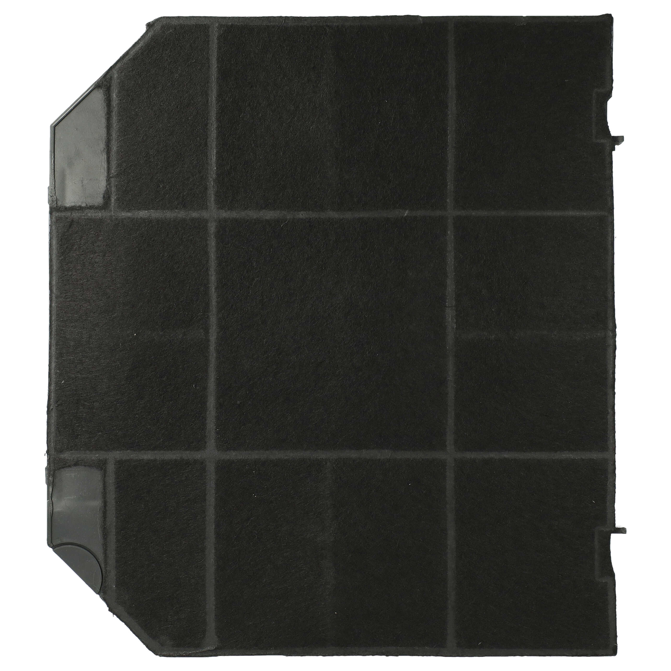 Schwarzer Luftfilter, quadratisch mit Gittermuster.