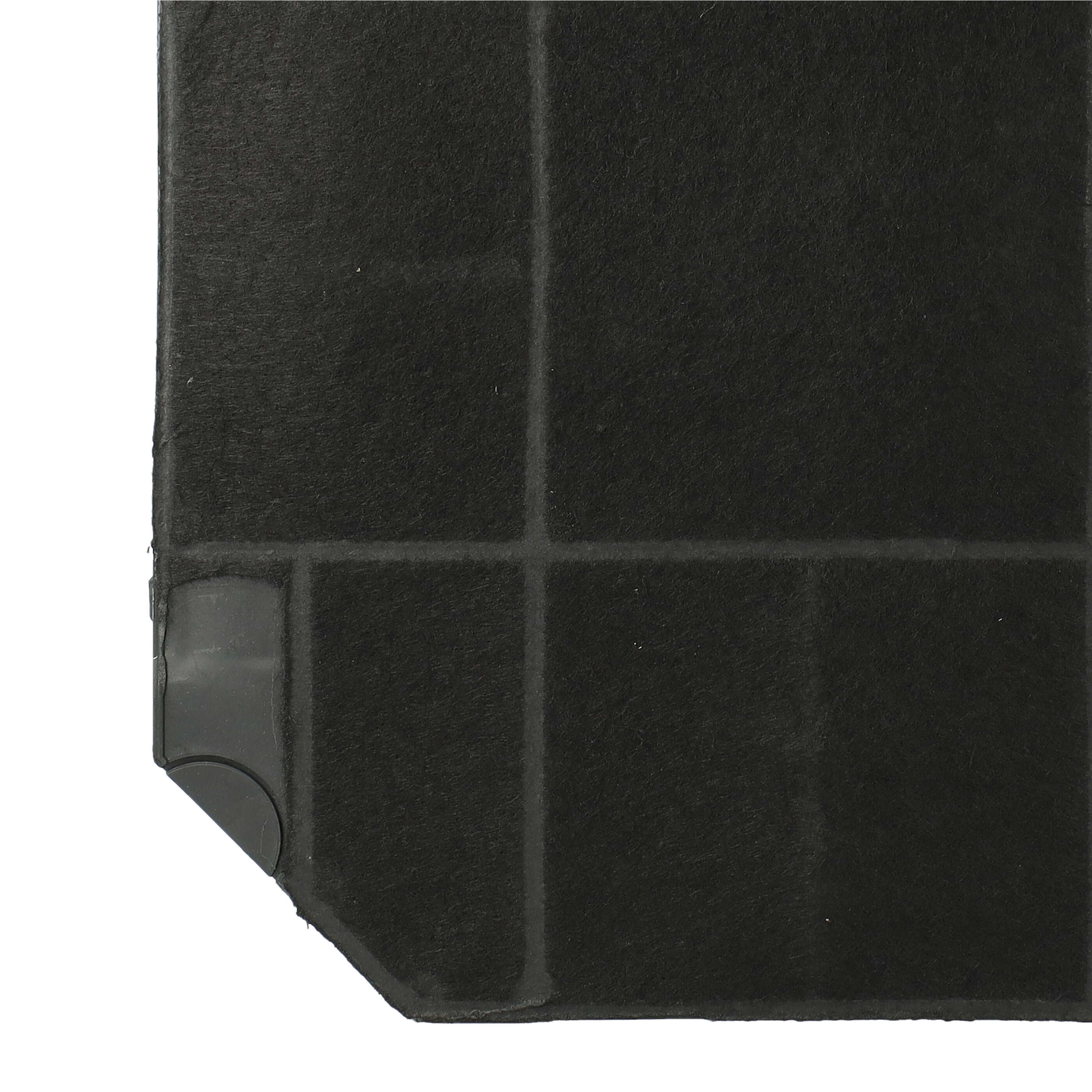 Nahaufnahme eines schwarzen Luftfilters mit abgeschnittener Ecke.