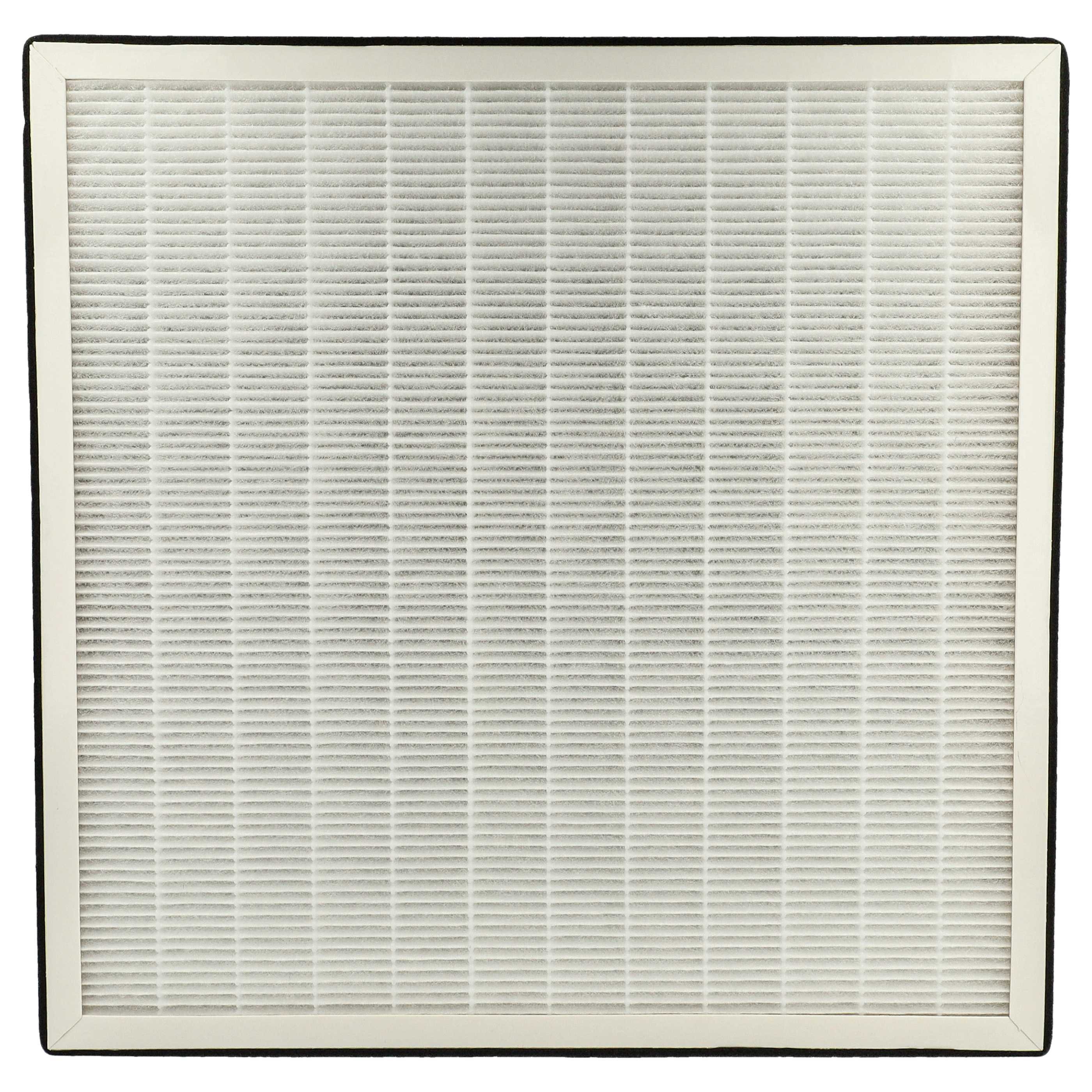 Weißer Luftfilter mit Gittermuster und schwarzem Rahmen. Der Filter ist sauber.