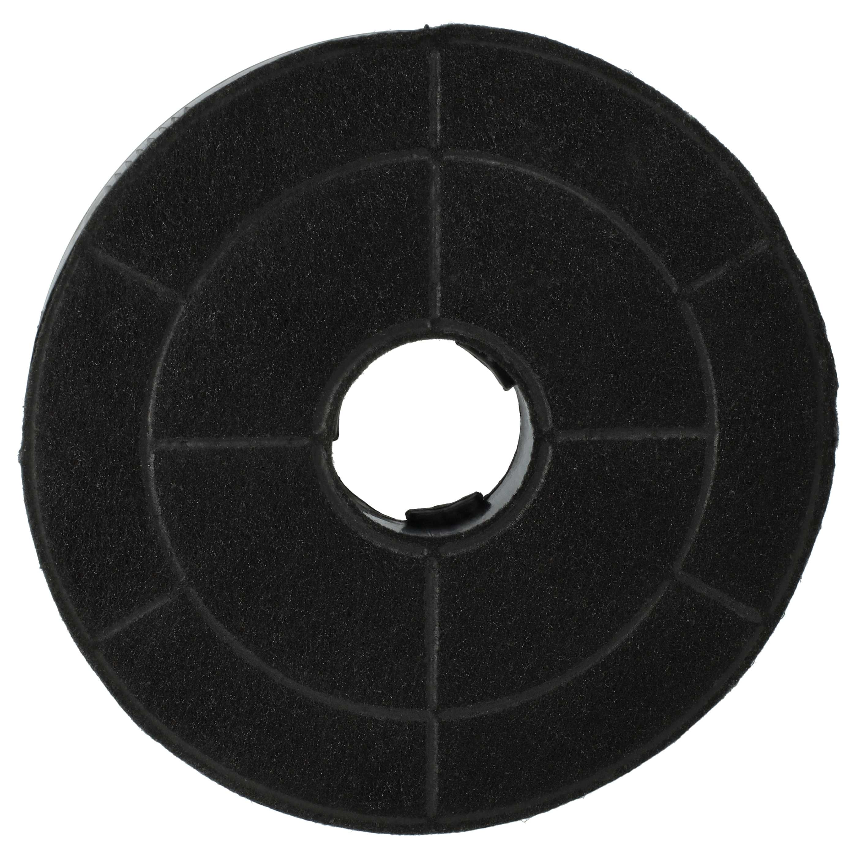 Runder schwarzer Luftfilter mit Mittelloch. Die Oberfläche ist in Sektionen unterteilt.