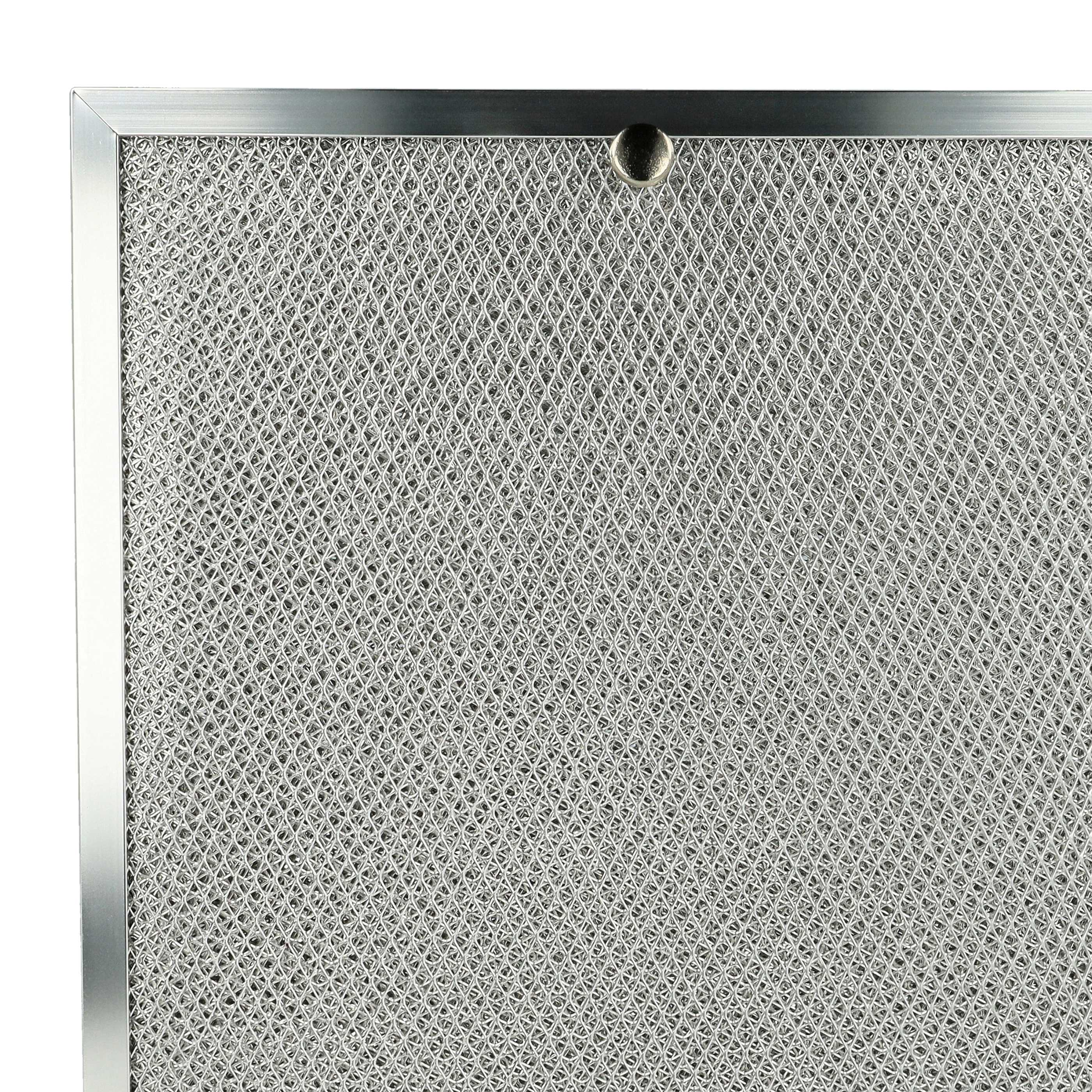 Nahaufnahme eines Metallgitterfilters in einem silbernen Rahmen.