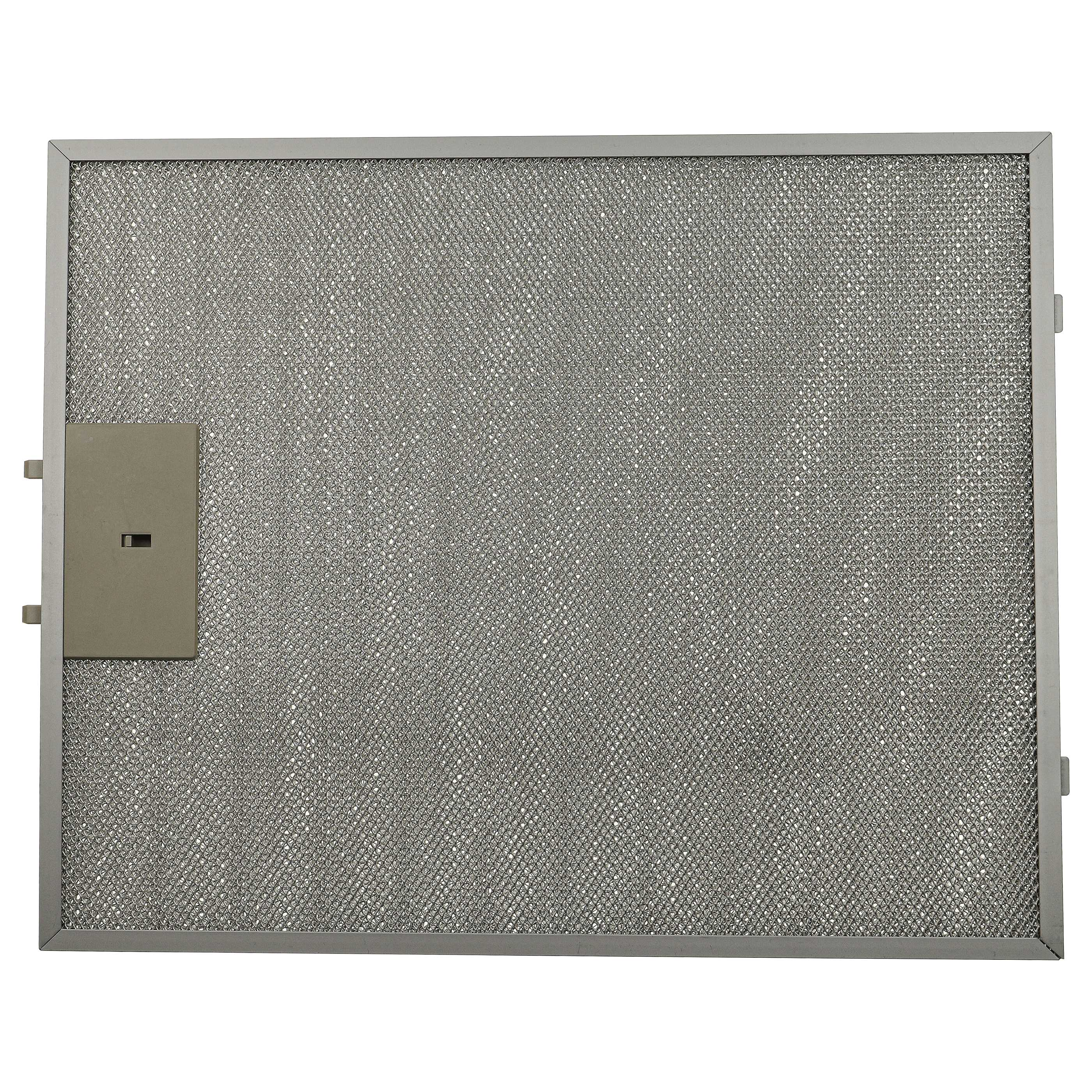 Rechteckiger Metall-Luftfilter mit grauem Rahmen und Netzfilter.