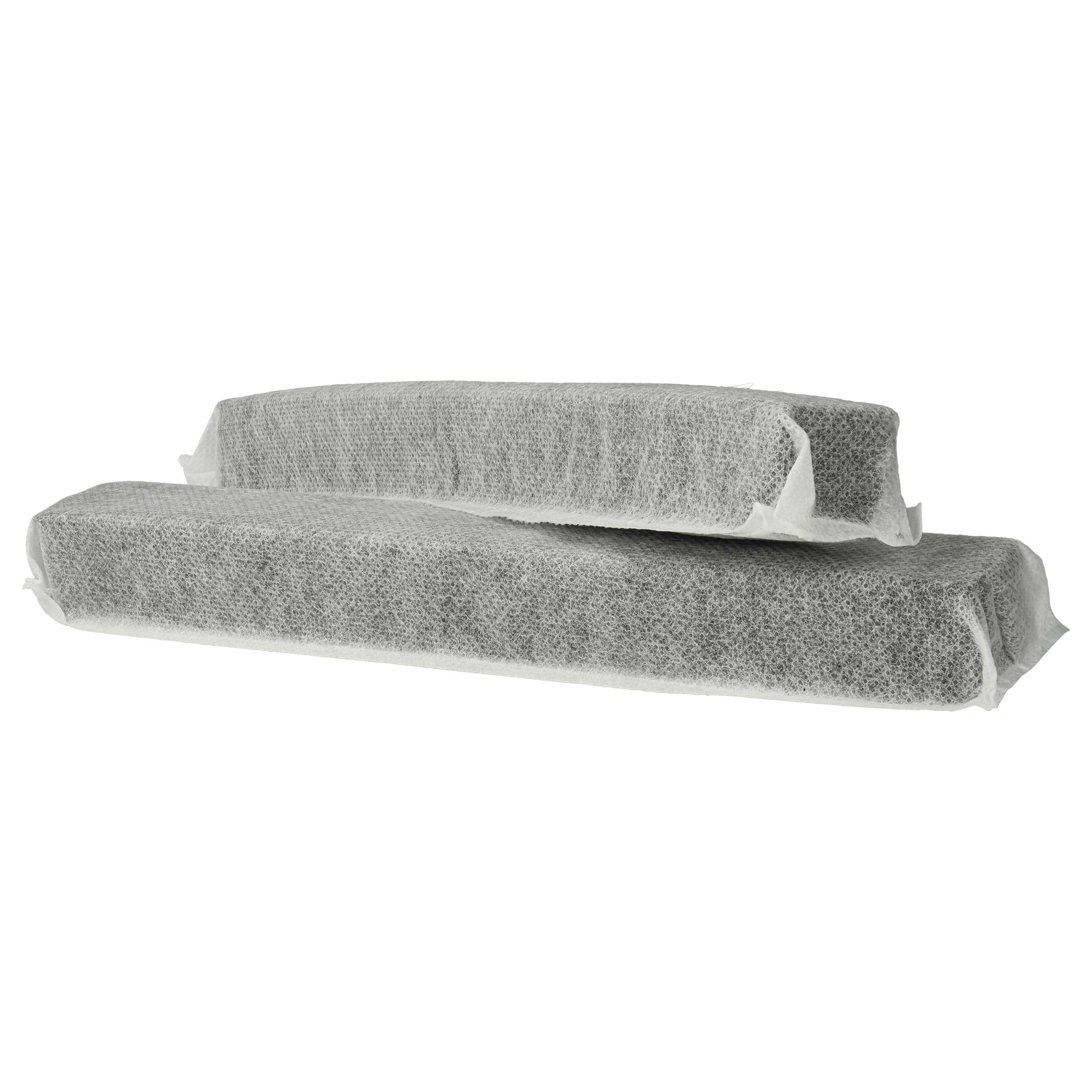 Zwei rechteckige Filter, verpackt in weißem Stoff. Die Filter haben eine dunkelgraue Farbe.