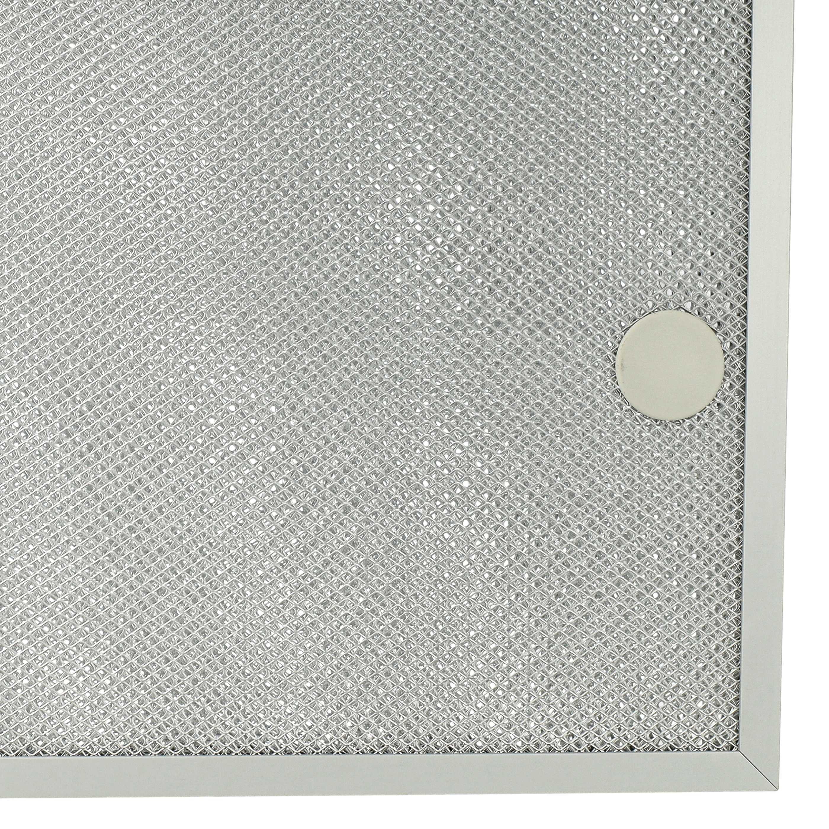 Nahaufnahme eines Metallluftfilters. Der Filter ist quadratisch mit einem kreisförmigen Detail.