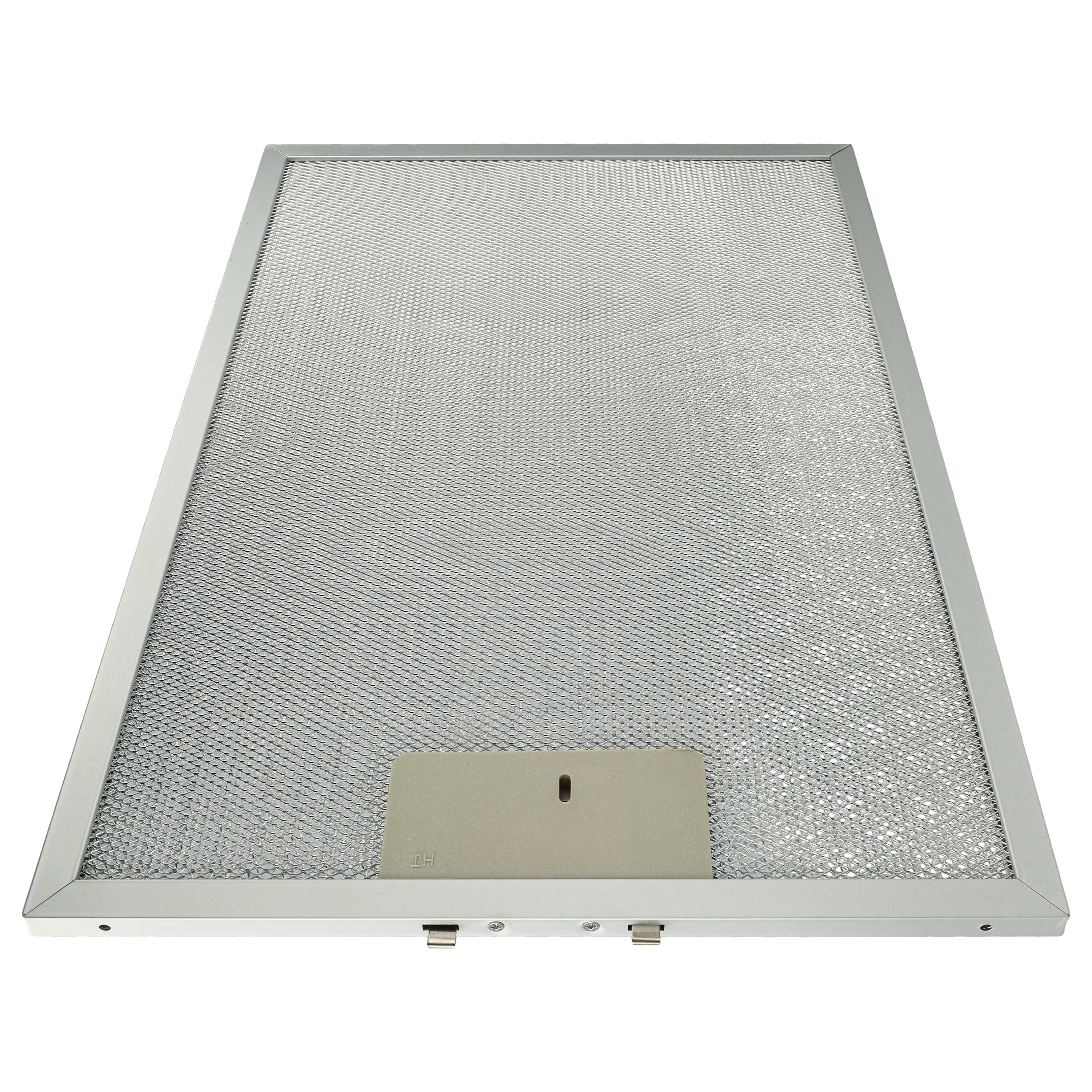 Küchenabzugshaubenfilter, silbernes Metallgitter in einem silbernen Rahmen.