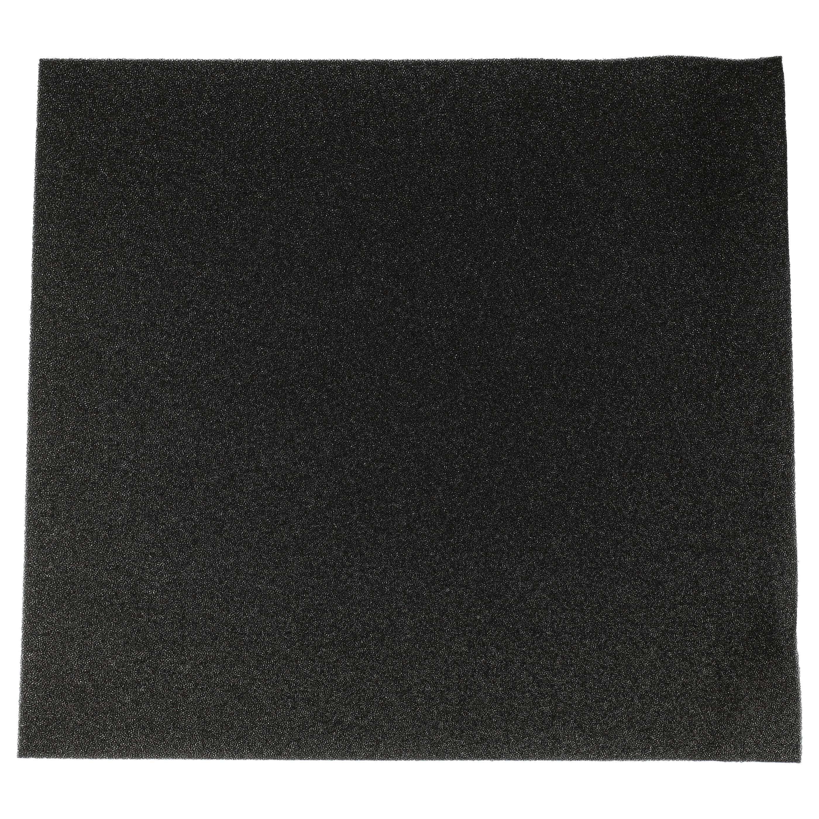 Schwarzes Schaumstoffmaterial, rechteckige Form. Einfache schwarze Oberfläche. Weißer Hintergrund.