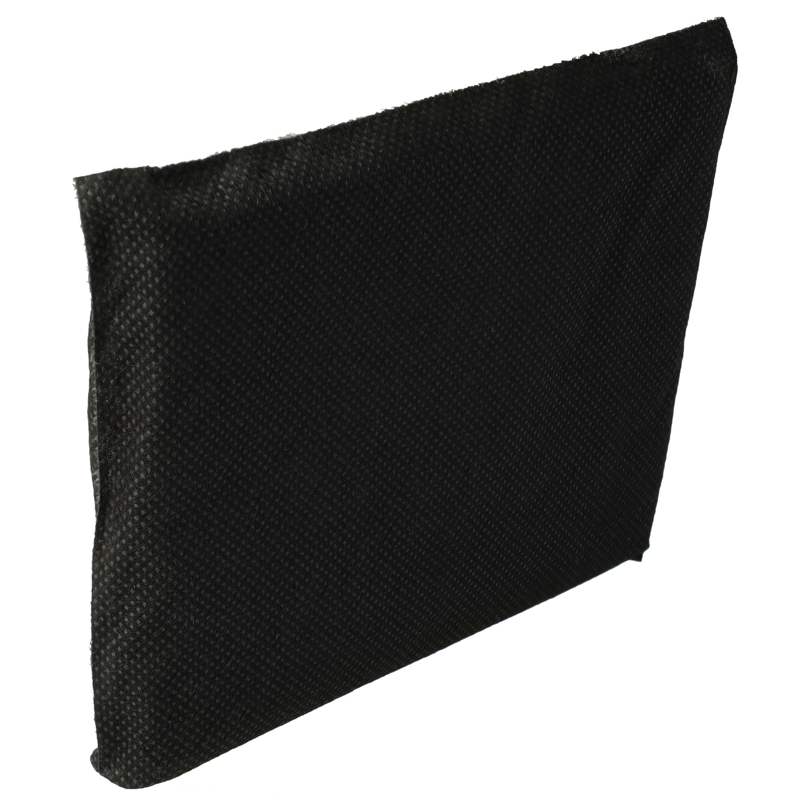 Ein schwarzer, rechteckiger Filter mit strukturierter Oberfläche.