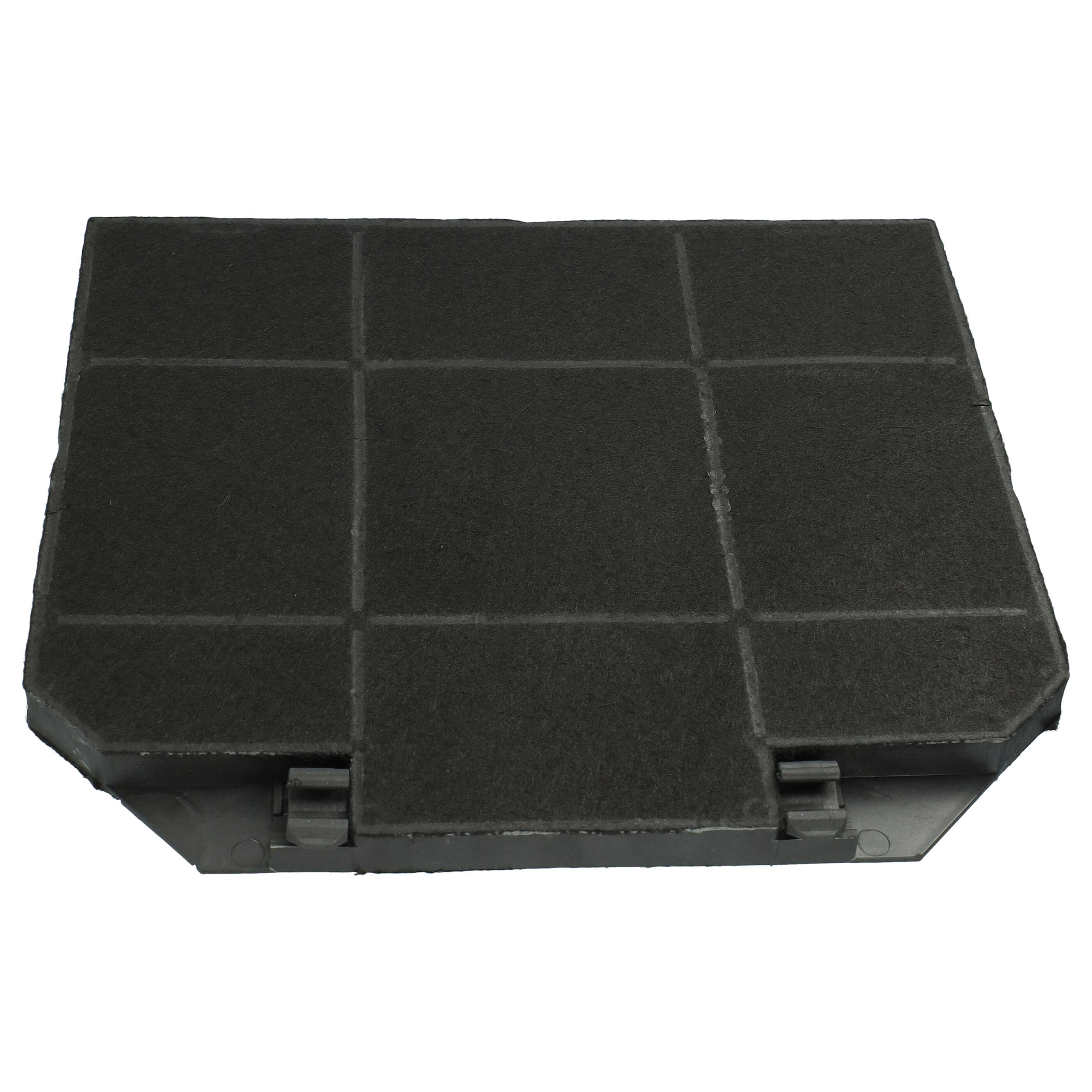 Schwarzer rechteckiger Luftfilter mit mehreren quadratischen Gittermustern auf weißem Grund.