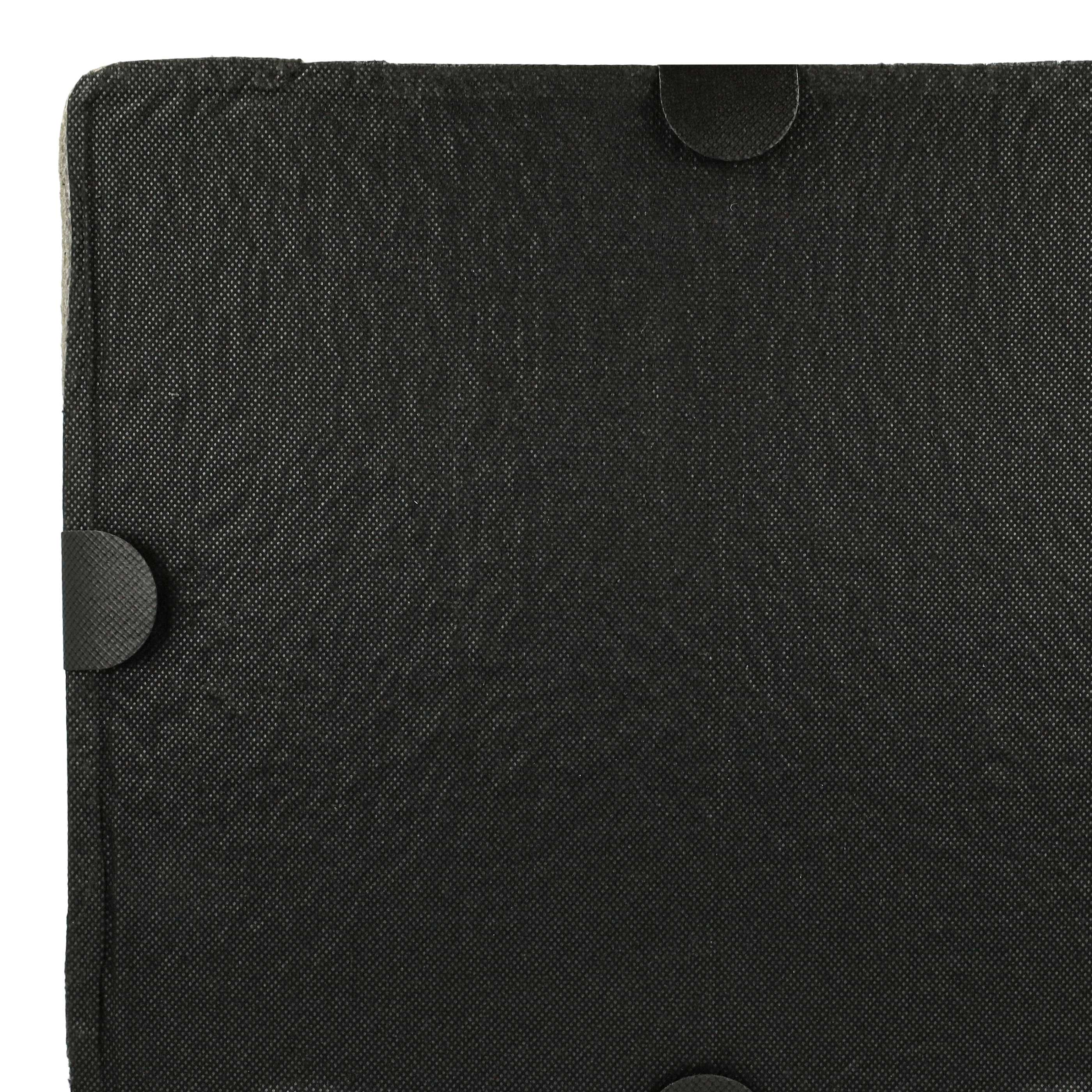 Schwarzer, quadratischer Filter mit runden Ecken und schwarzen Verschlüssen.