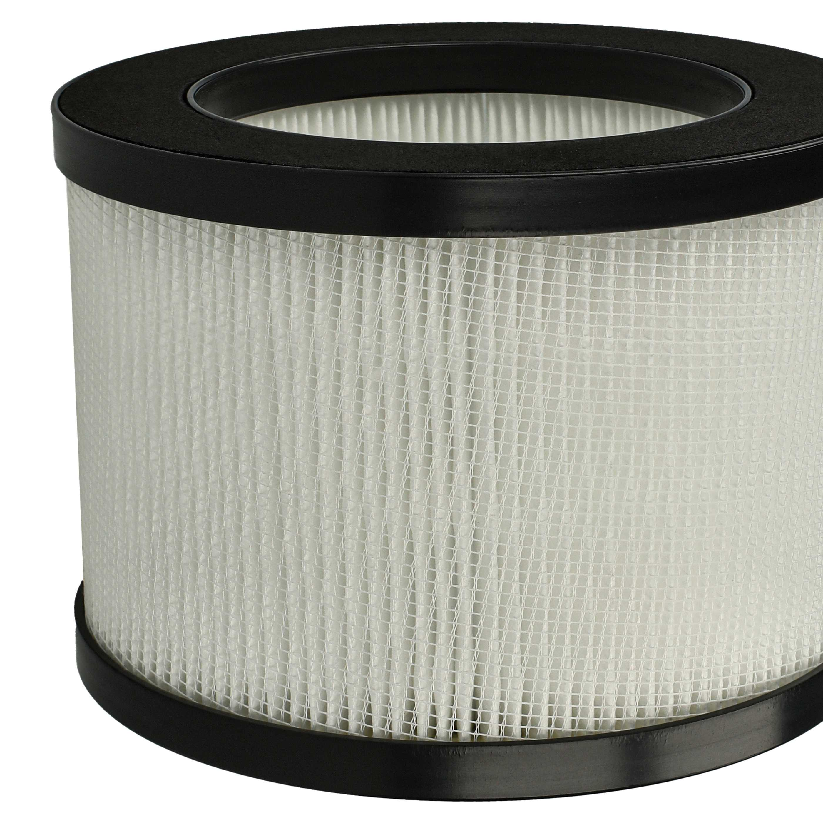 Luftfilter mit weißem, plissiertem Filtermedium und schwarzen Rahmen oben und unten.