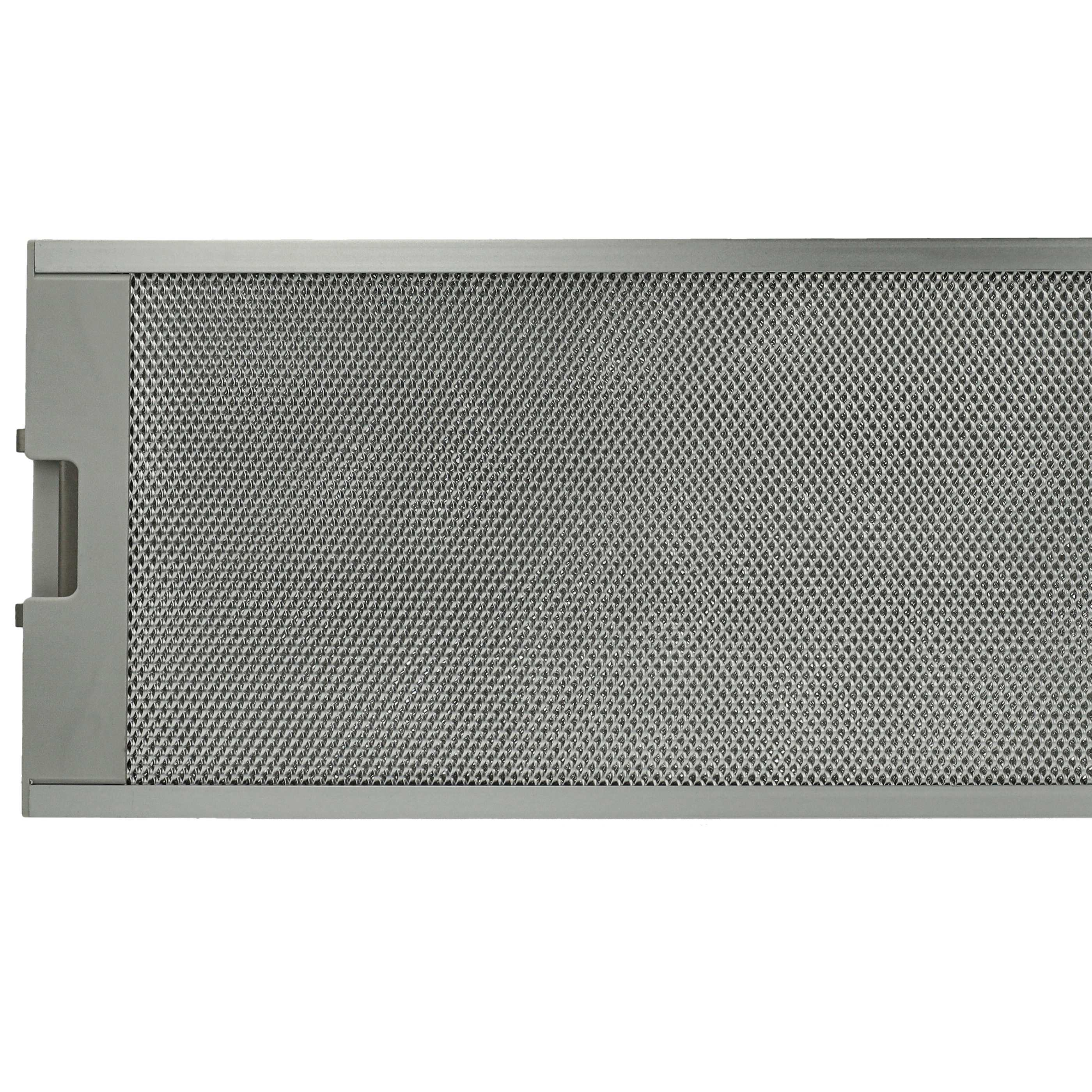 Rechteckiger Metallgitterfilter mit grauem Griff, vor weißem Hintergrund.