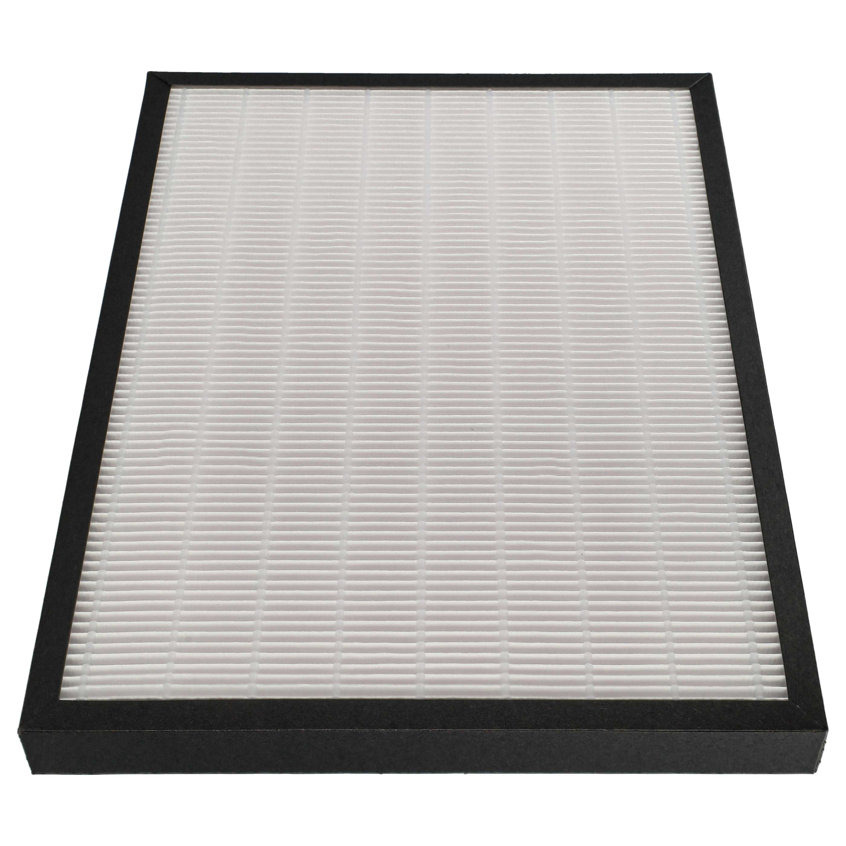 Weißer Filter mit vertikalen Streifen, schwarz umrahmt.