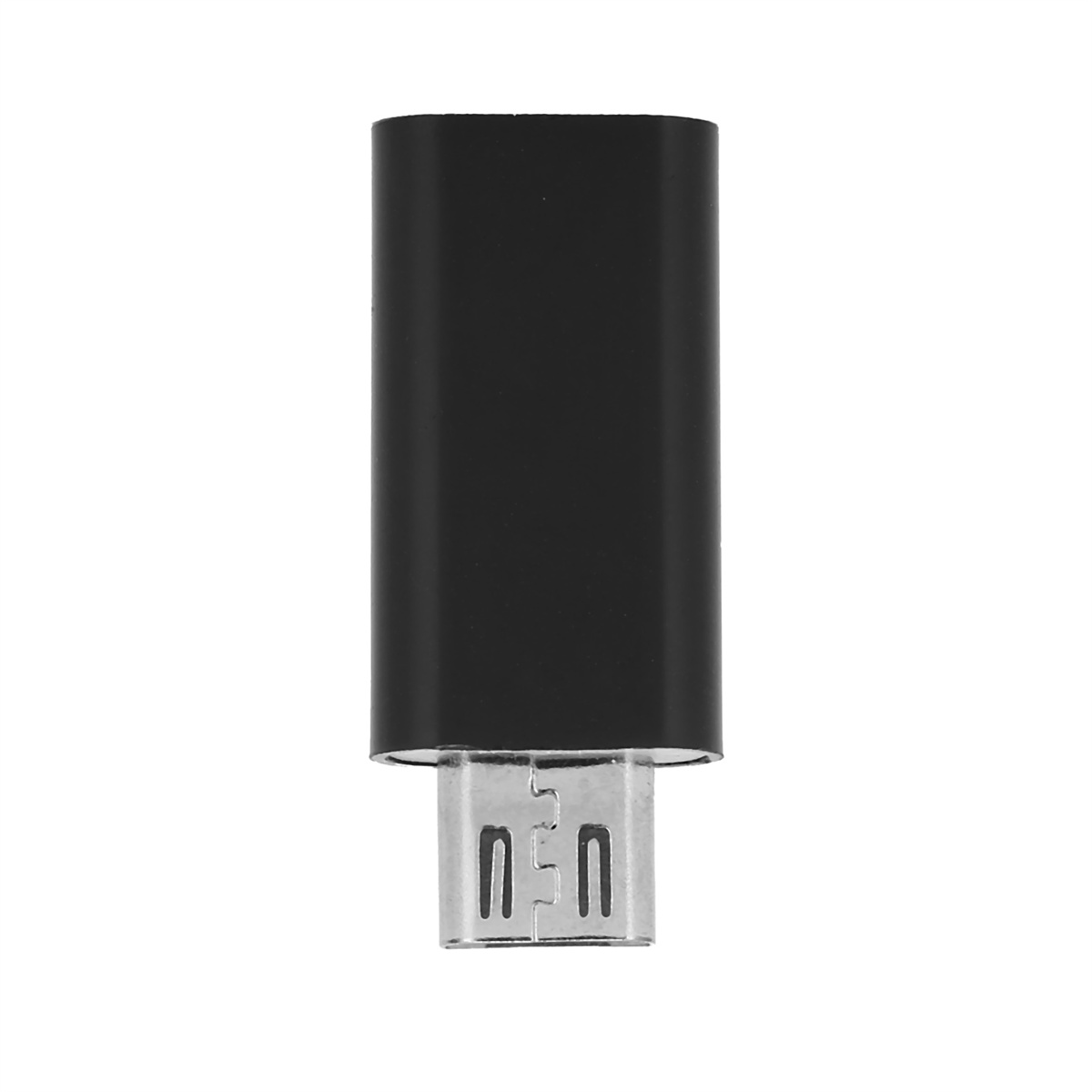 Schwarzer Micro-USB-Adapter mit einem USB-A-Stecker an einem Ende und Micro-USB am anderen.