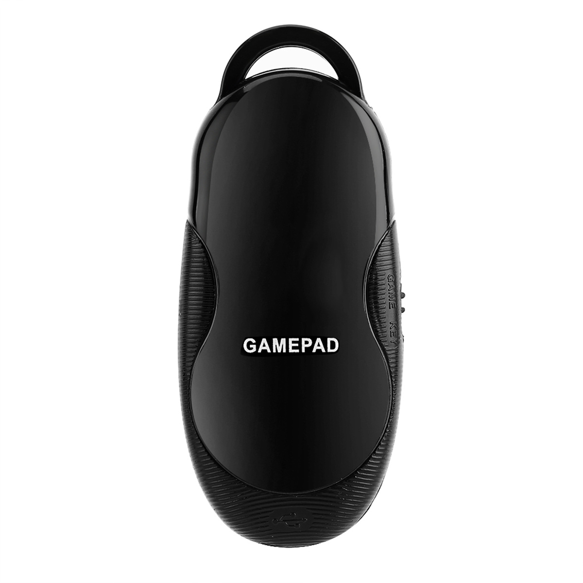 Schwarzer Gamepad-Controller mit Griff und Tasten.