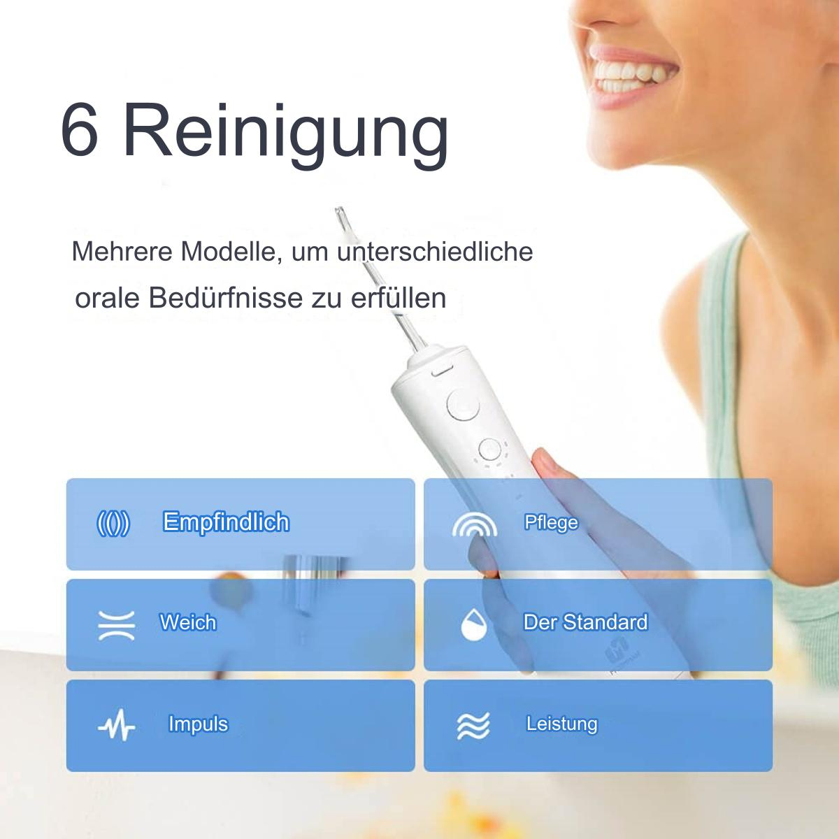 Weißer Wasserflosser mit Personengesicht und Textbeschreibung.