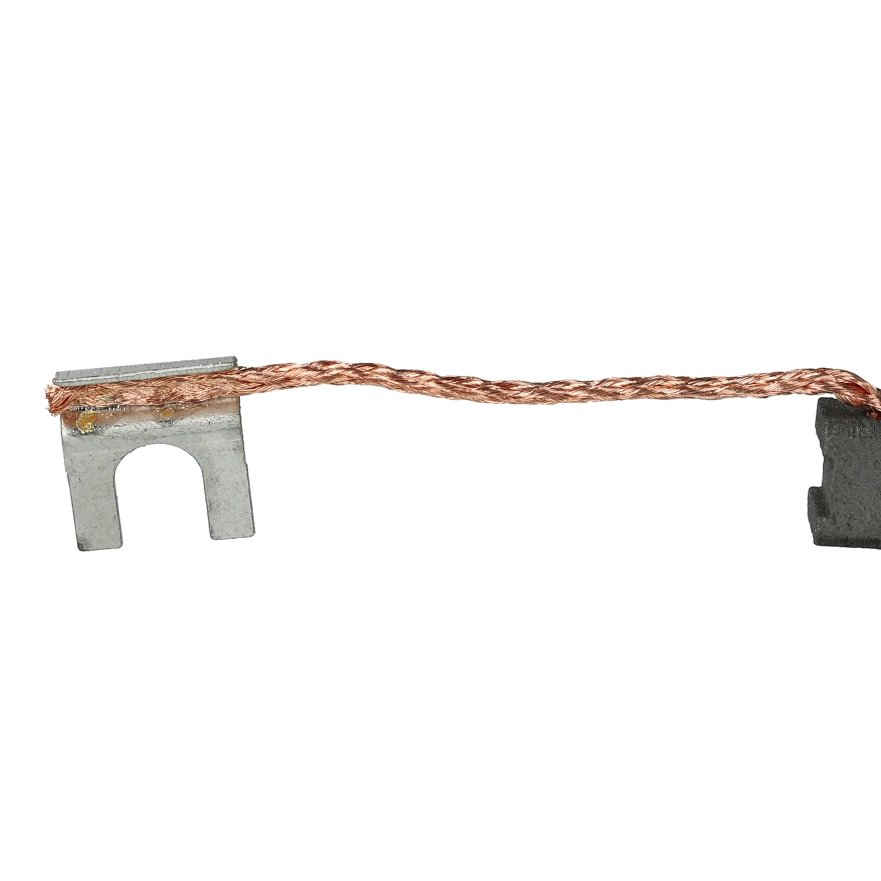 Ein kleines Metallteil mit einem Kupferdraht. Es ist ein Bauteil mit grauem und kupferfarbenem Farbschema.