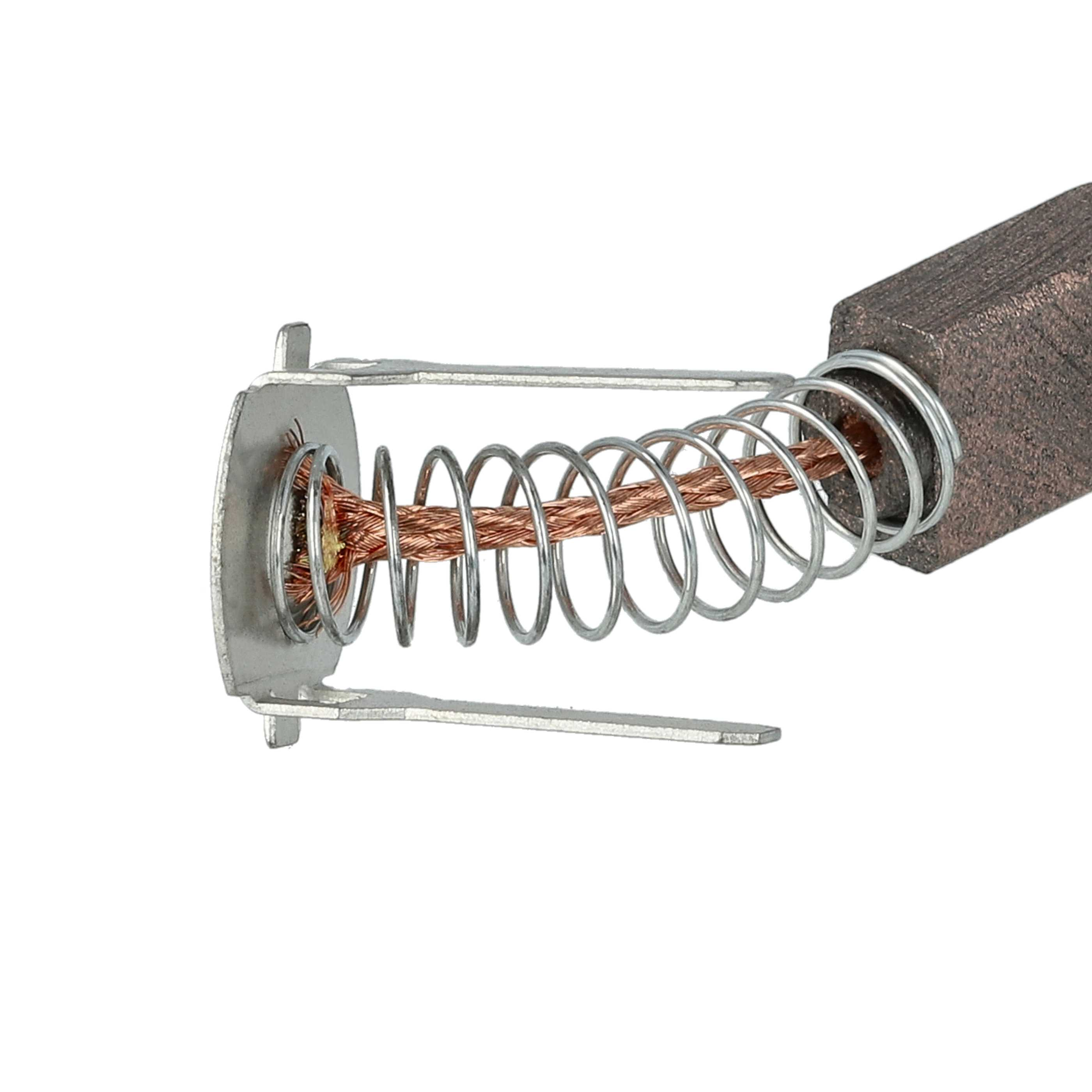 Nahaufnahme einer Metallbürste mit Feder und Draht.