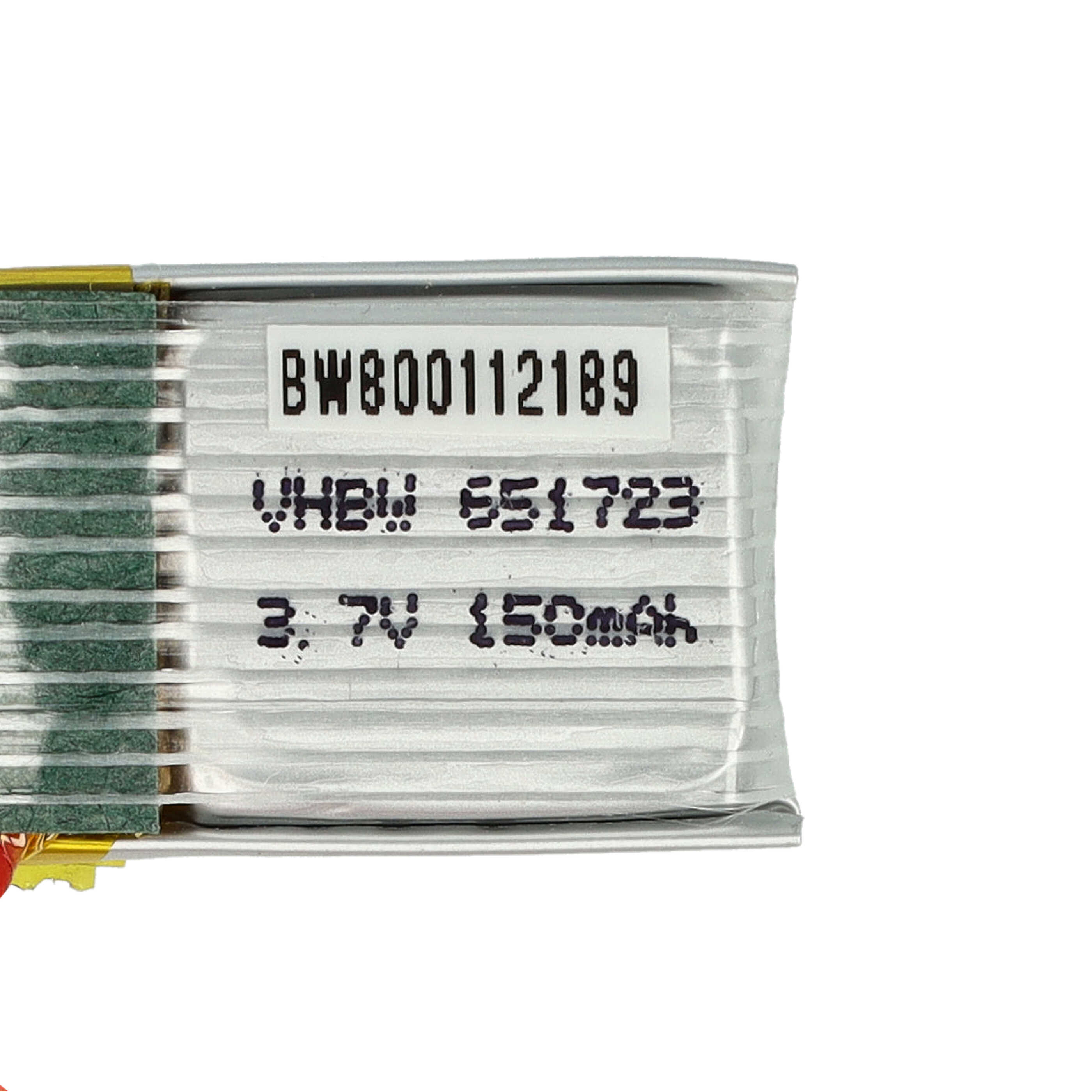Eine kleine Batterie mit Text. Die Batterie ist silberfarben mit schwarzem Text.