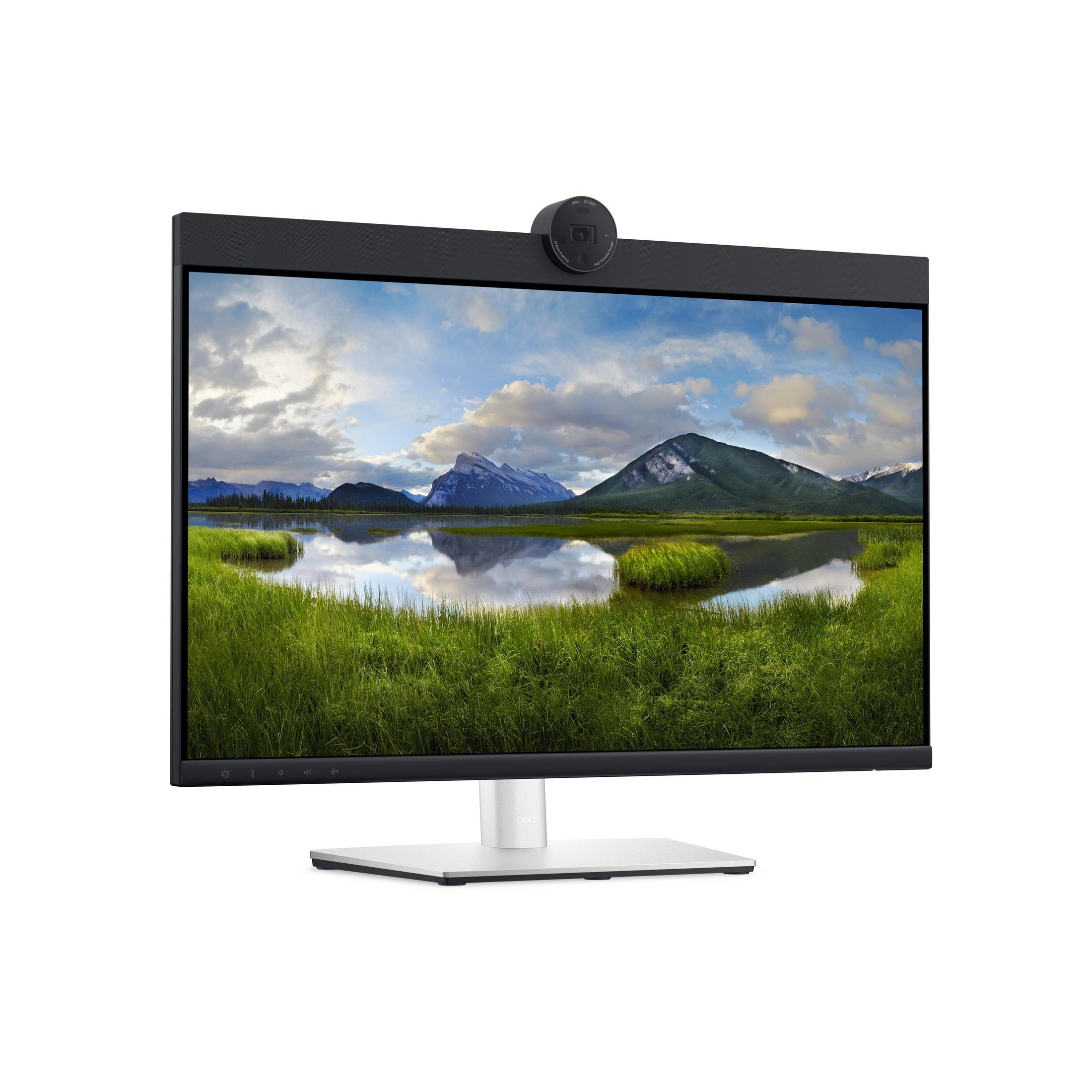 Ein Monitor mit Kamera, der eine Landschaft mit Bergen und einem bewölkten Himmel zeigt.
