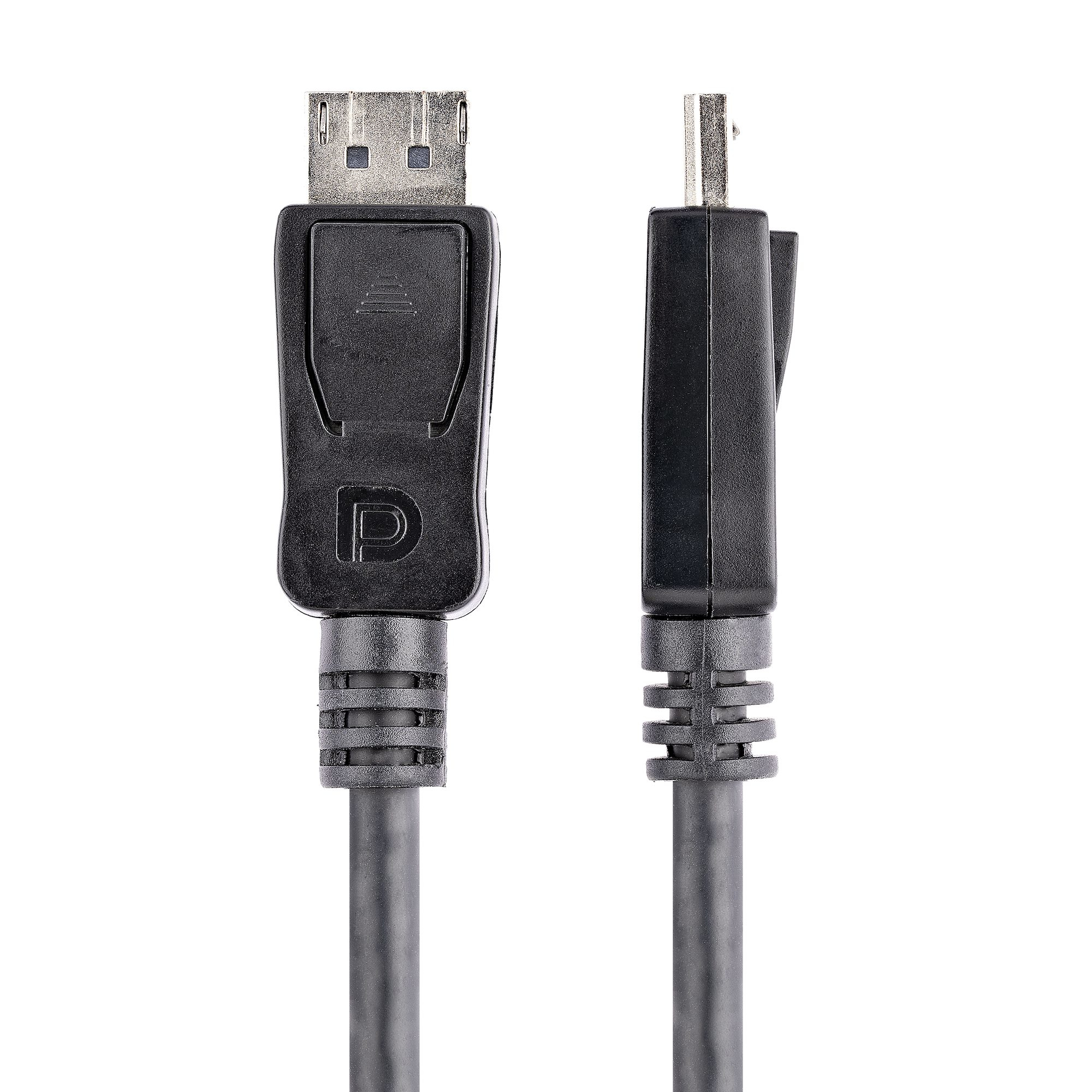 Zwarte DisplayPort naar Mini DisplayPort-kabel, met connectoren aan beide uiteinden.