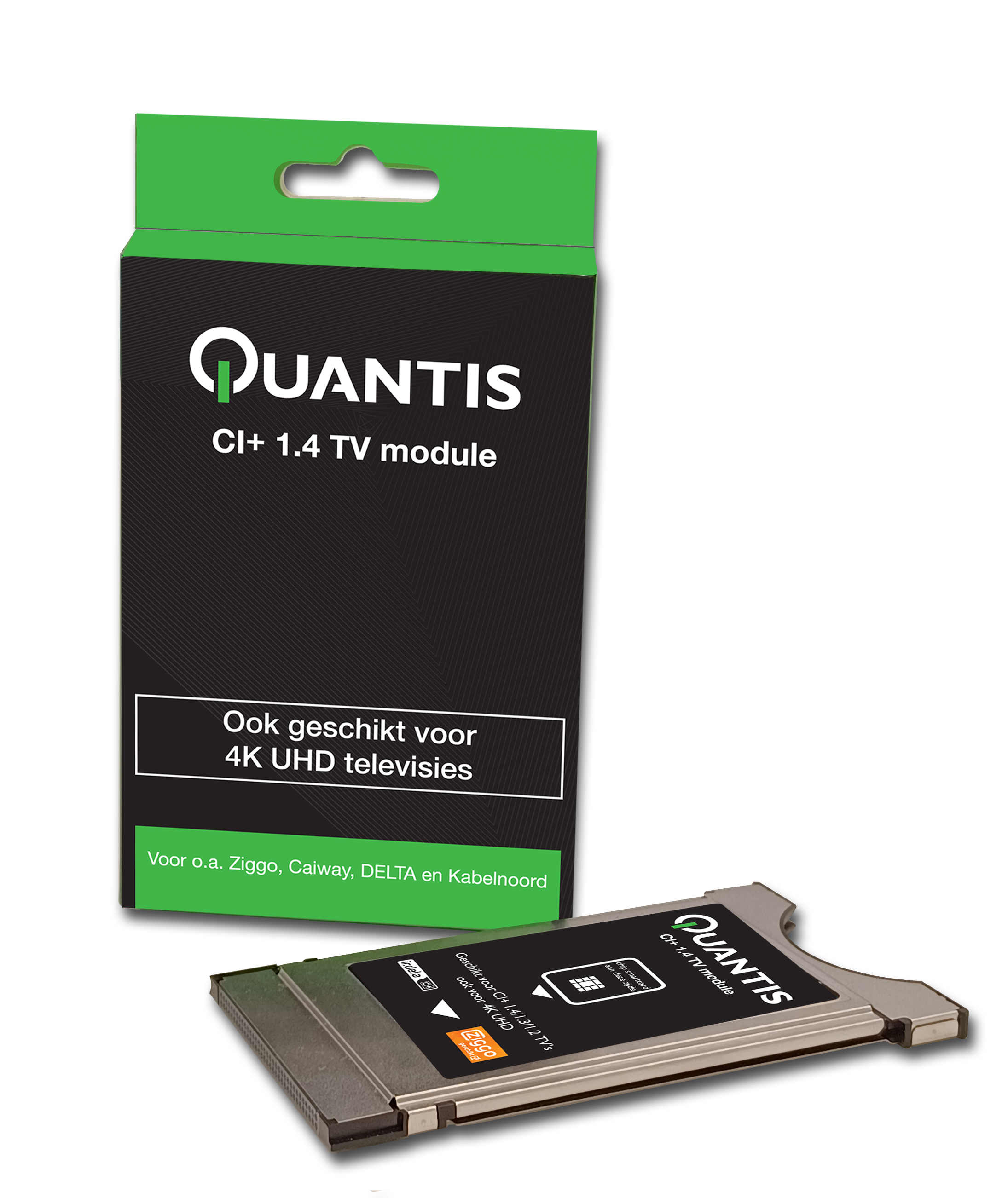 A Quantis CI+ 1.4 TV module box and the module itself.