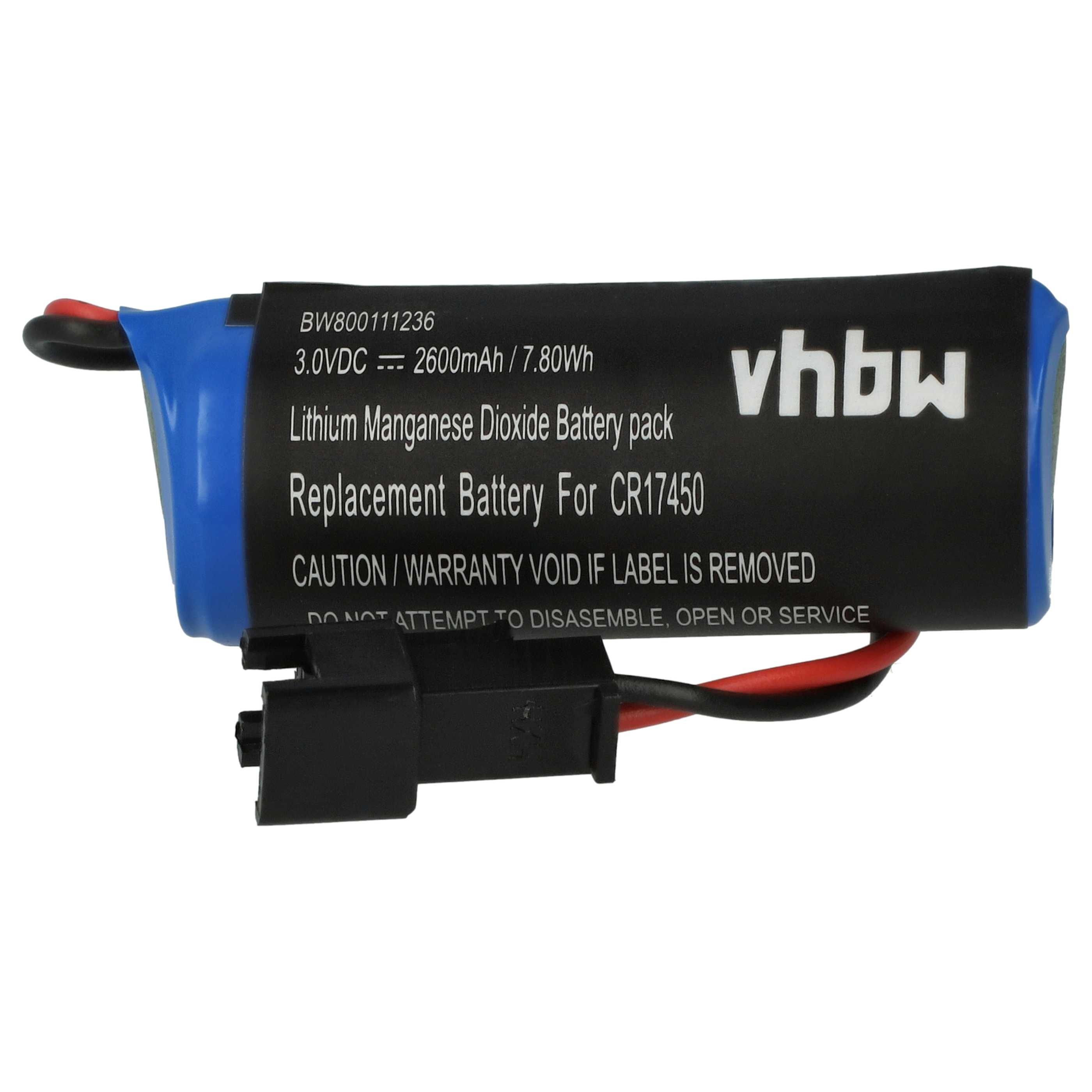Ein blau-schwarzes Ersatzbatteriepack mit Text darauf.