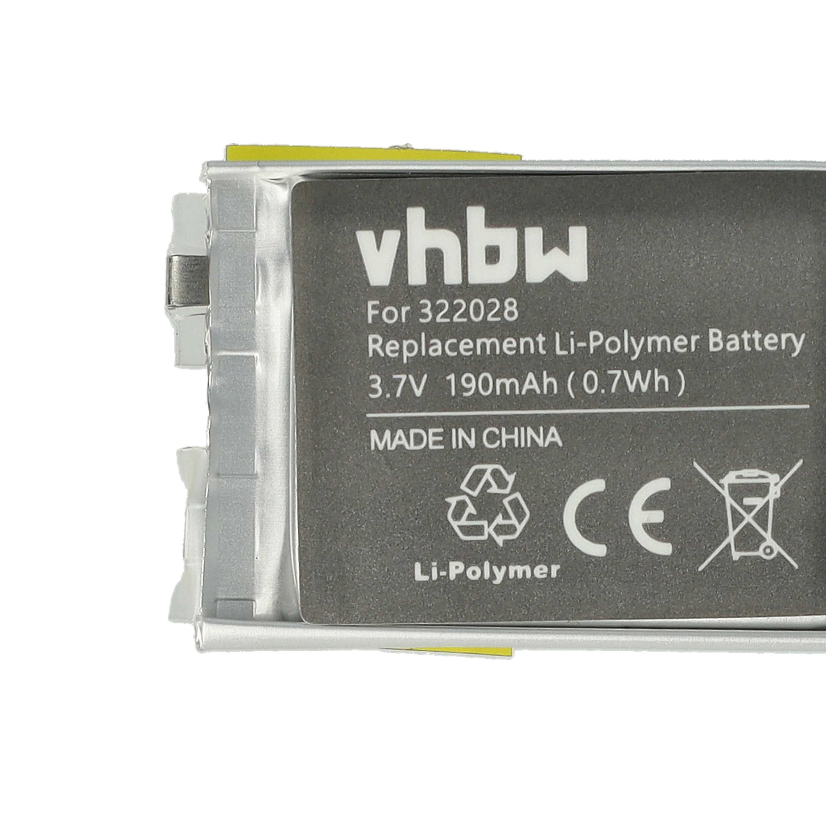Nahaufnahme einer schwarzen Batterie mit weißem Etikett. Textdetails zu den Spezifikationen und der Marke.