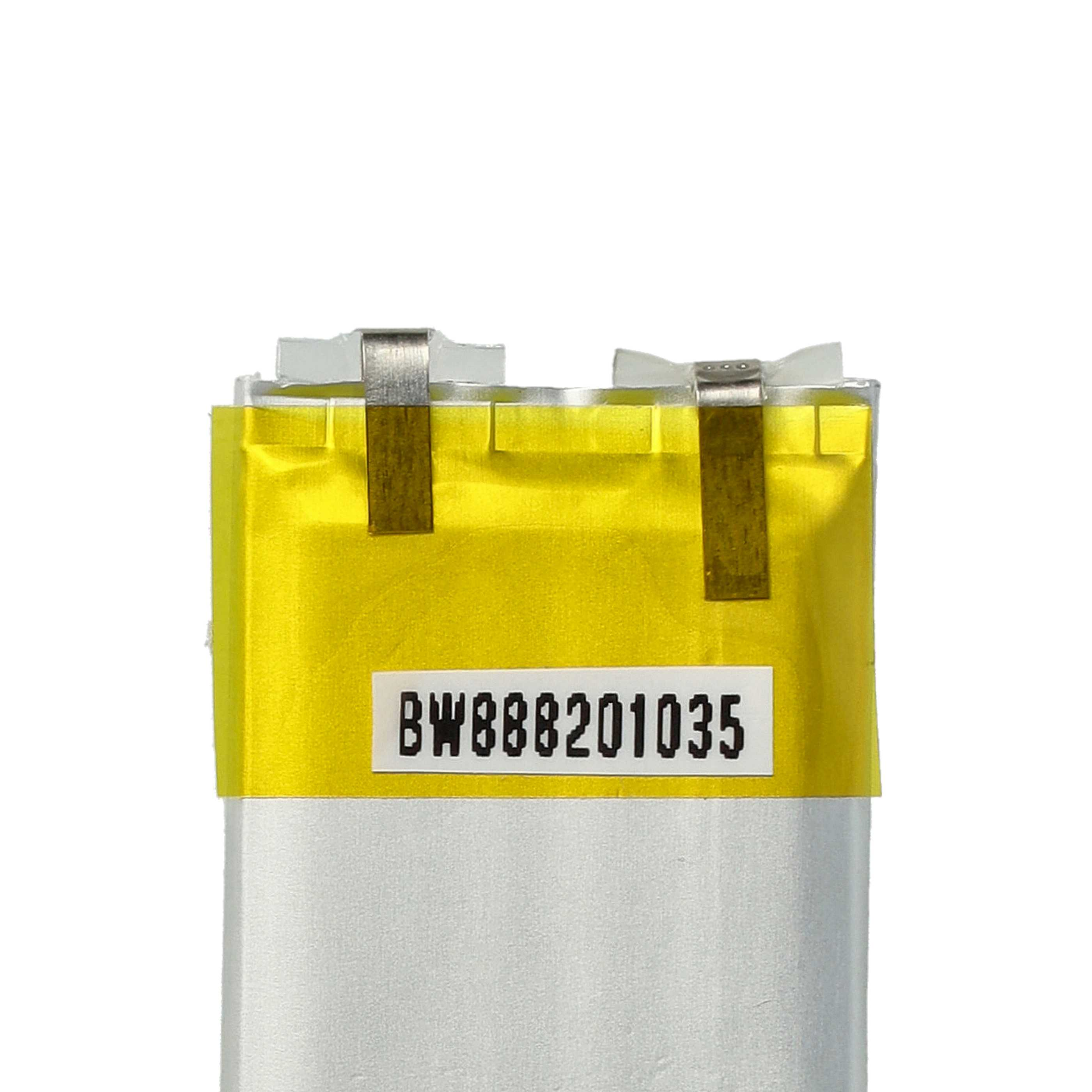Eine gelb-weiße Batterie mit der Aufschrift BW888201035, vor weißem Hintergrund.