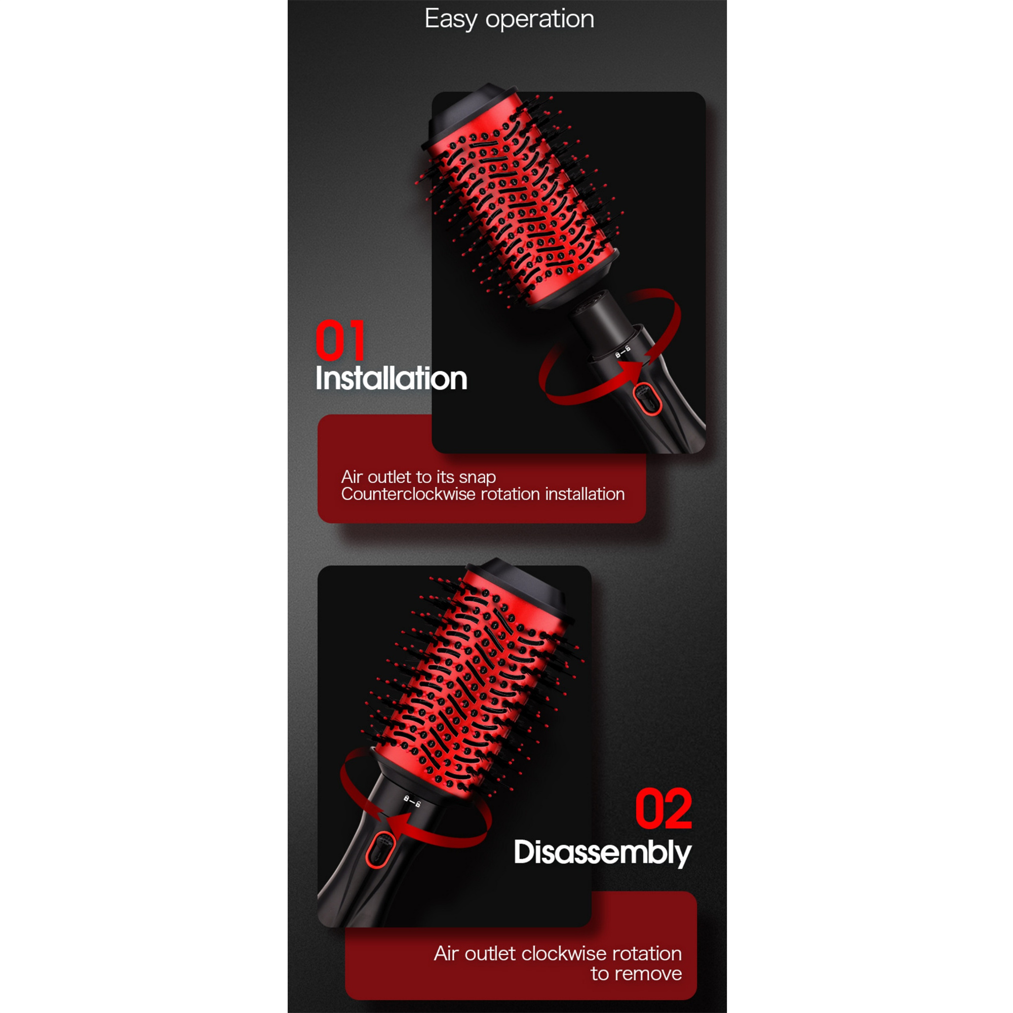Haarbürste mit Gebrauchsanweisung.