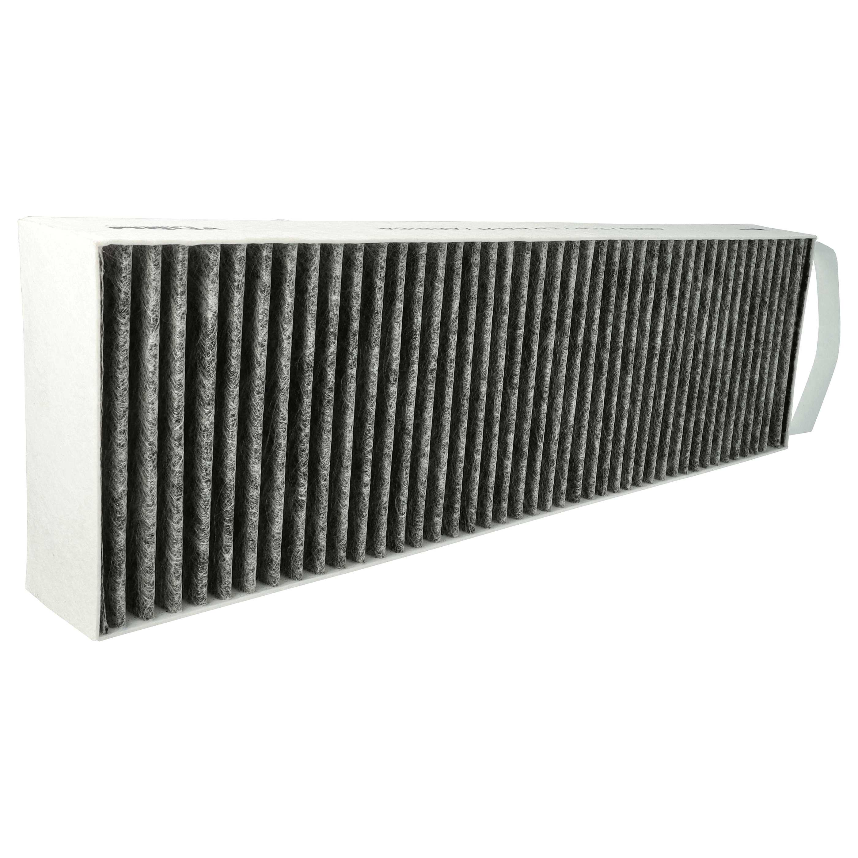 Luftfilter mit plissiertem Design, weißem Rahmen und grauem Filtermaterial.
