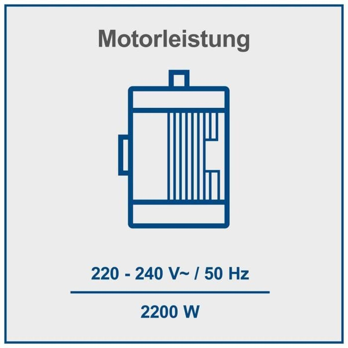Diagramm eines Motors mit 220-240V~ / 50 Hz und 2200 W.