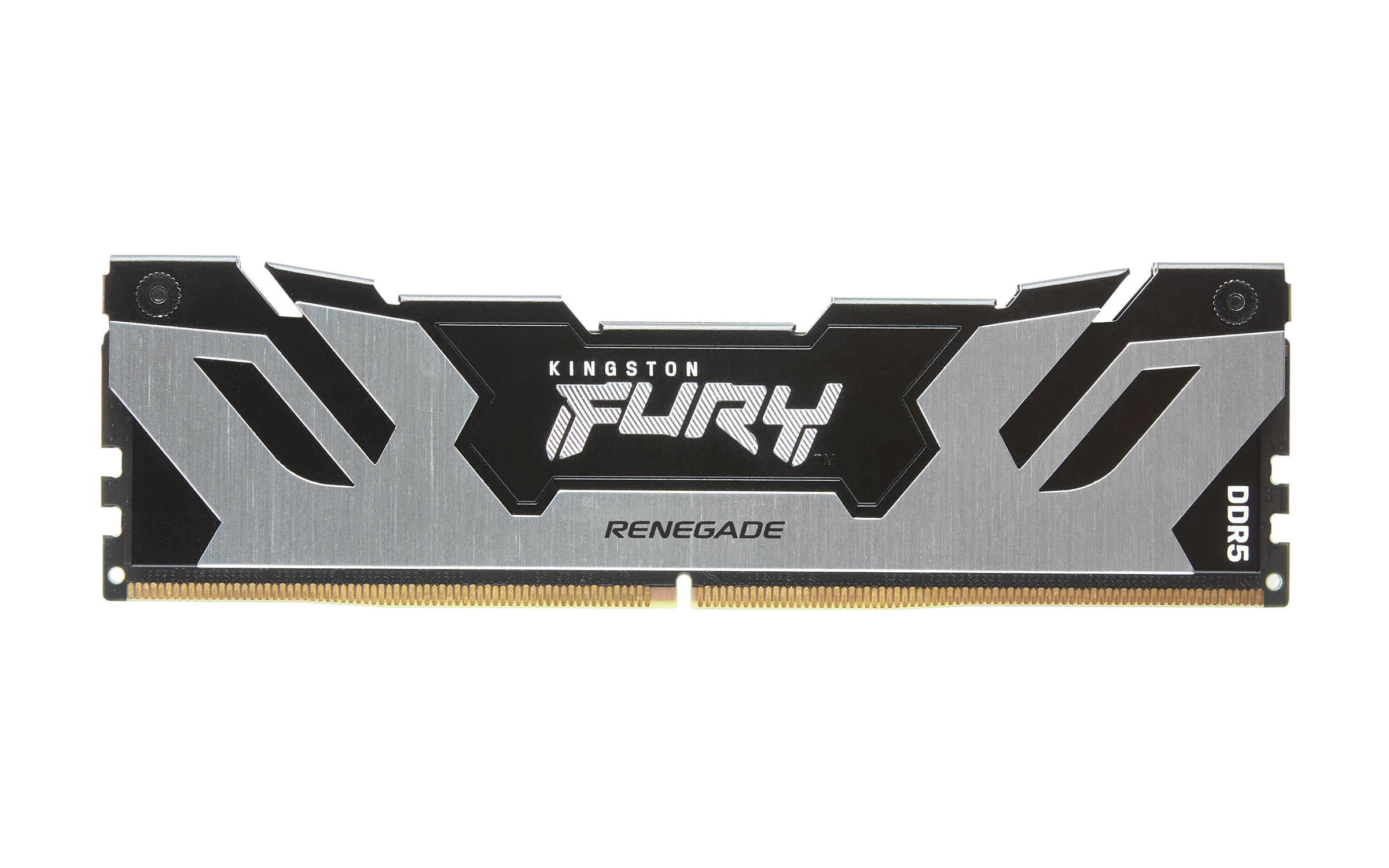 Czarny i srebrny moduł RAM z napisem "KINGSTON FURY RENEGADE DDR5".