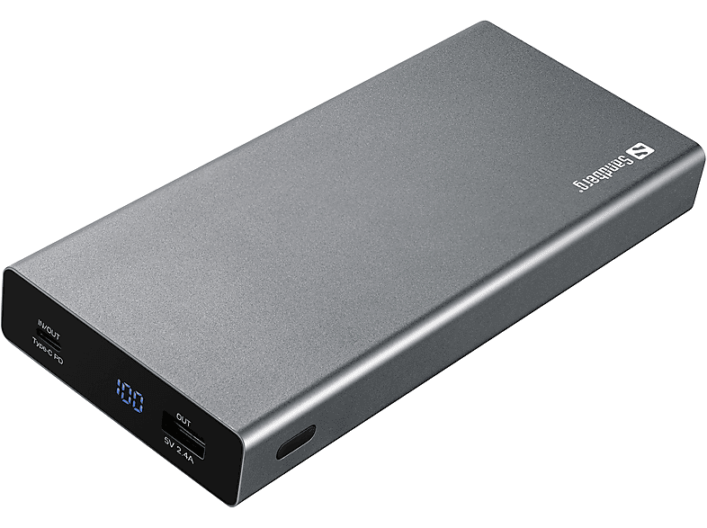 SANDBERG Sandberg Powerbank USB-C PD 100W 20000 Powerbank 20000 mAh Grau