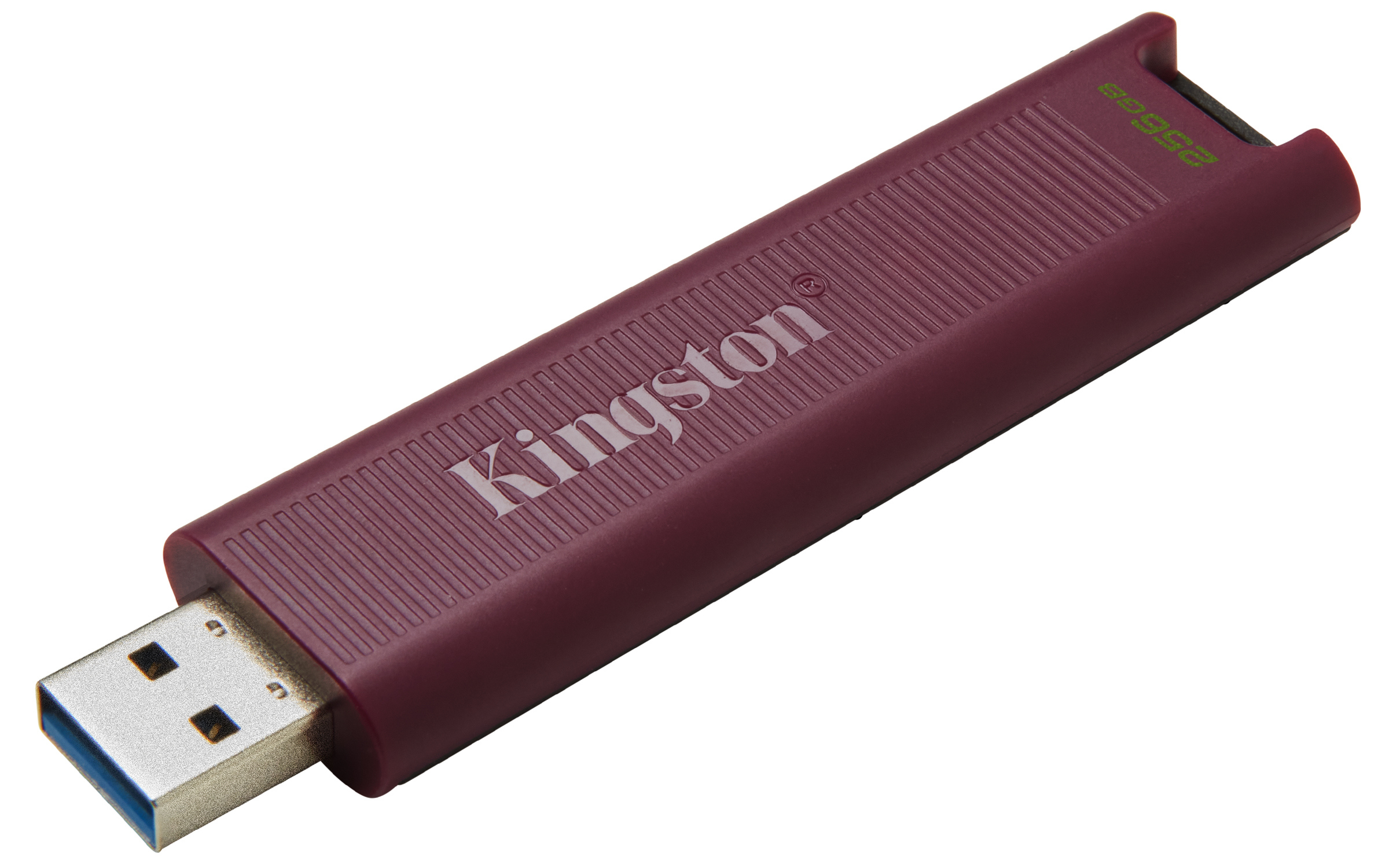 Bordowy pendrive Kingston.