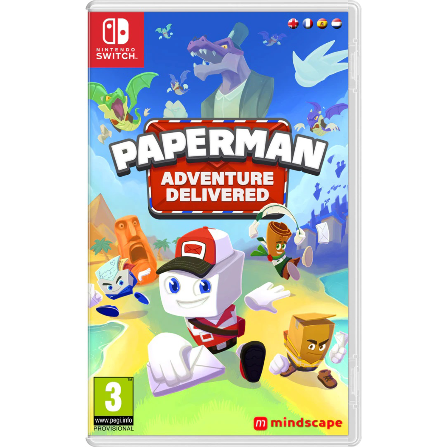 Okładka gry Paperman: Adventure Delivered. Postacie z kreskówek na okładce.