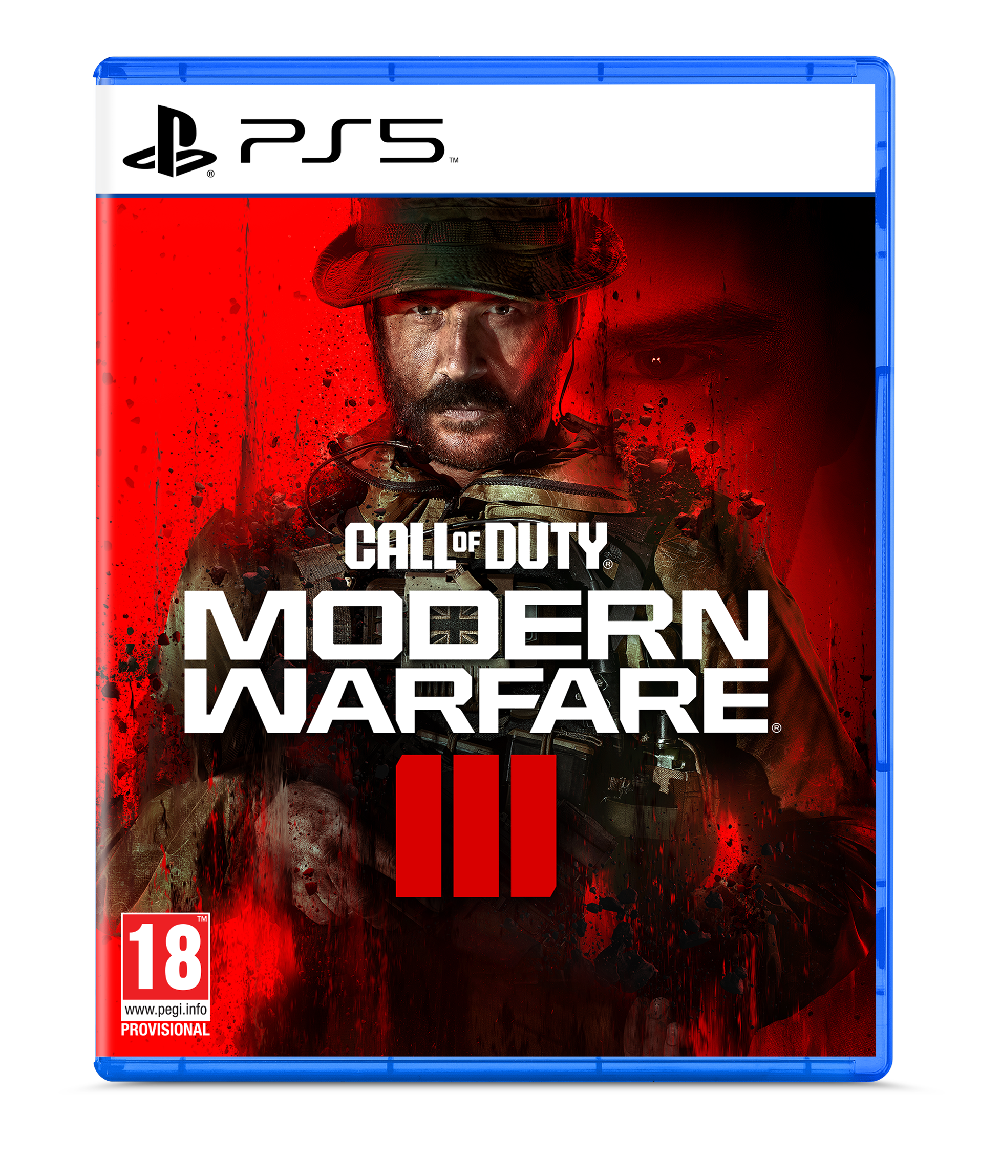 Scatola del gioco per Call of Duty: Modern Warfare III. Un soldato in uniforme mimetica sulla copertina.
