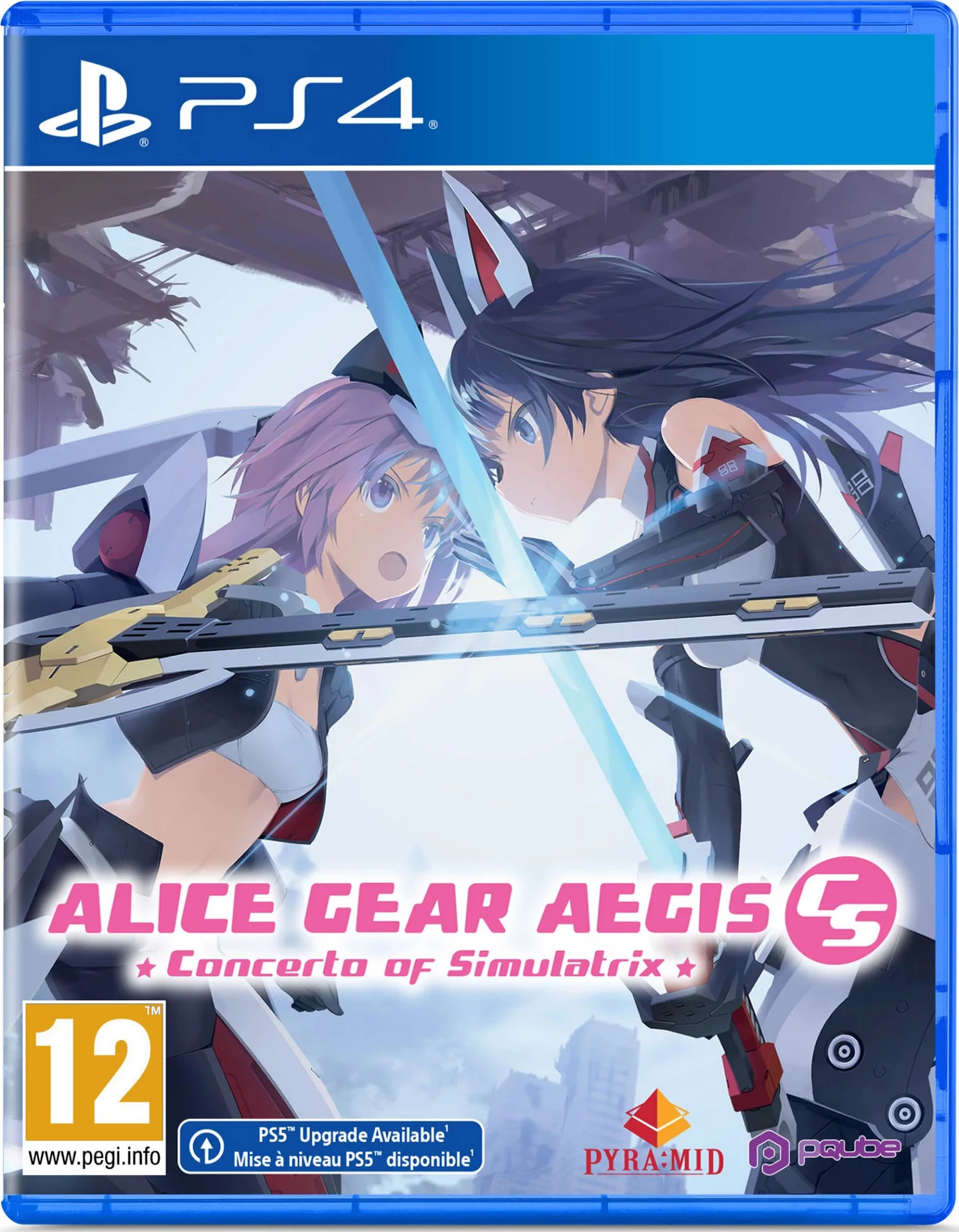 Copertina del gioco: Due ragazze anime con spade. Titolo: Alice Gear Aegis CS. Gioco PS4.