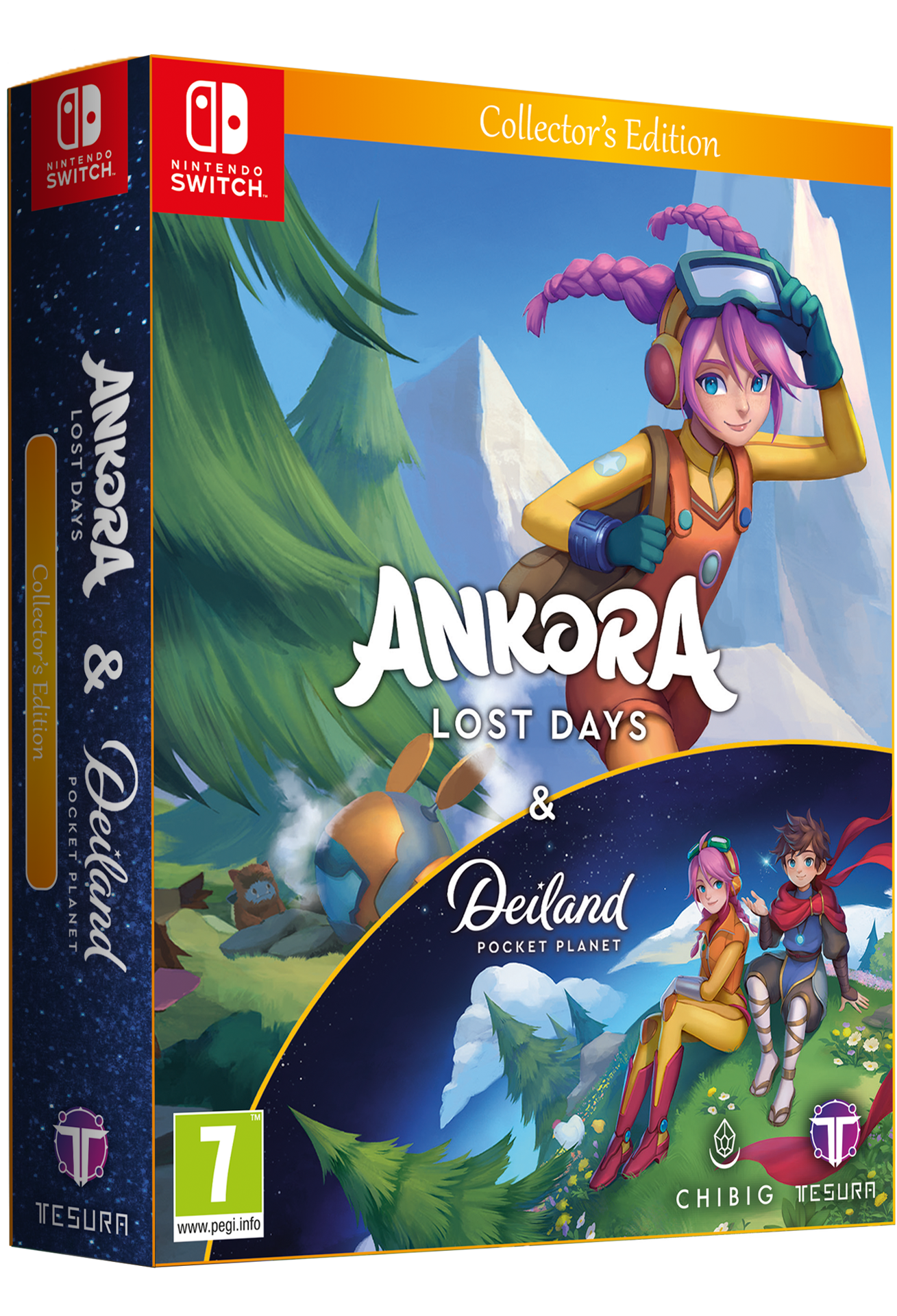 Copertina del gioco Ankora & Deiland: Pocket Planet. Presenta una ragazza e una scena forestale.