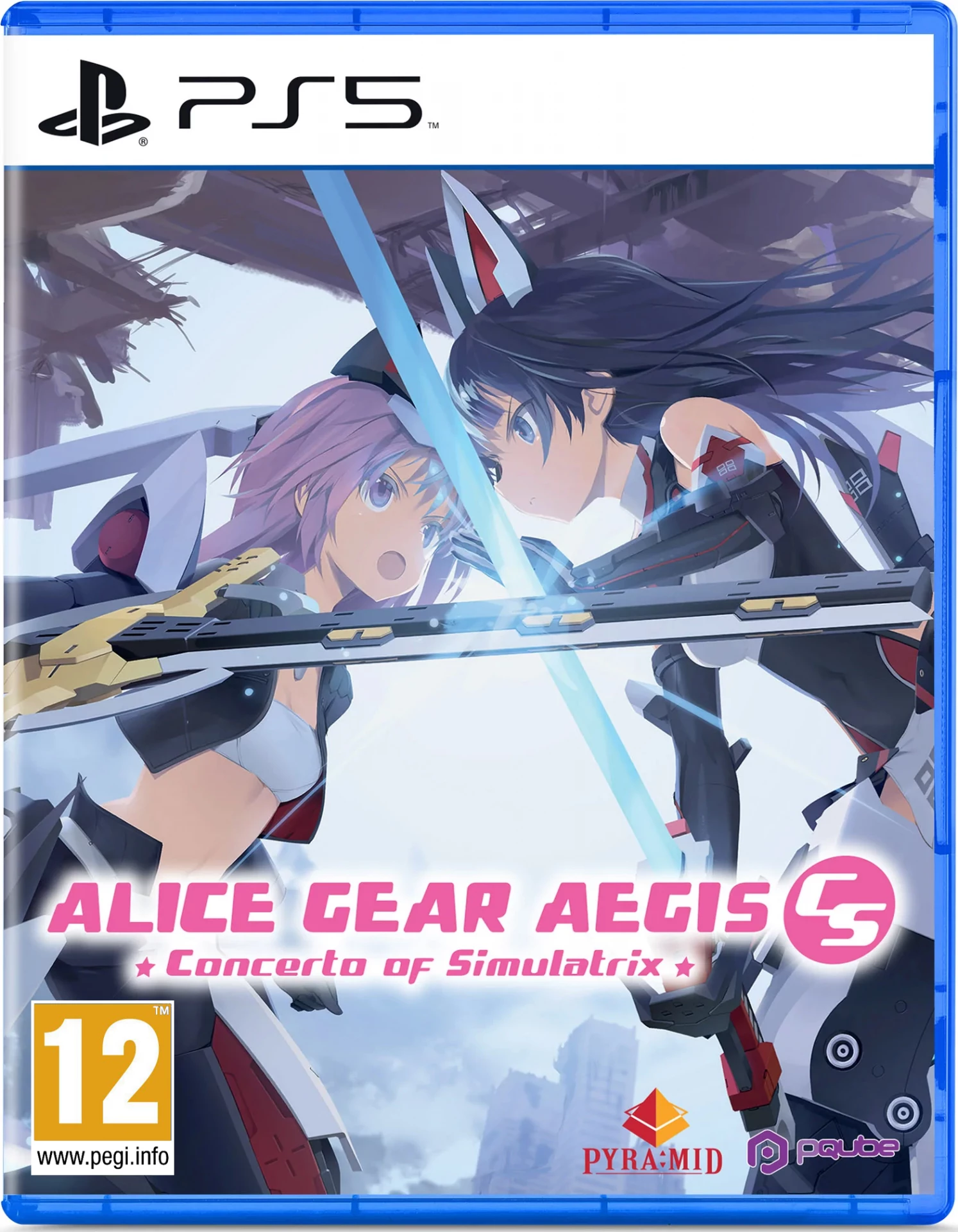 Okładka gry Alice Gear Aegis. Dwie dziewczyny z anime walczą mieczami. Gra ma ocenę 12+.