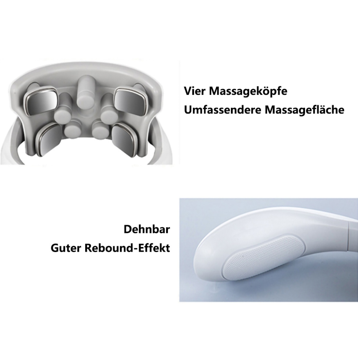 Nahaufnahme eines Massagegeräts mit mehreren Massageköpfen und detaillierten Merkmalen.