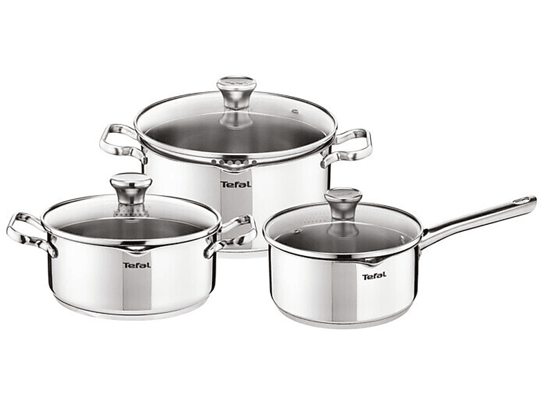 TEFAL Duetto On Topfset 6-tlg. Kochtopf Edelstahl