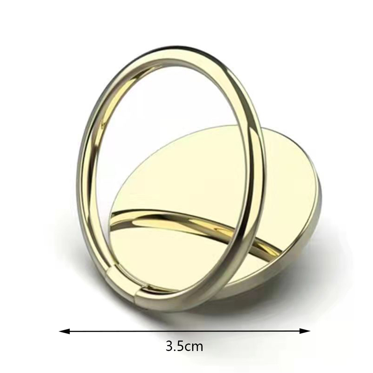 Goldener Telefonringhalter. 3,5 cm Messung wird angezeigt.