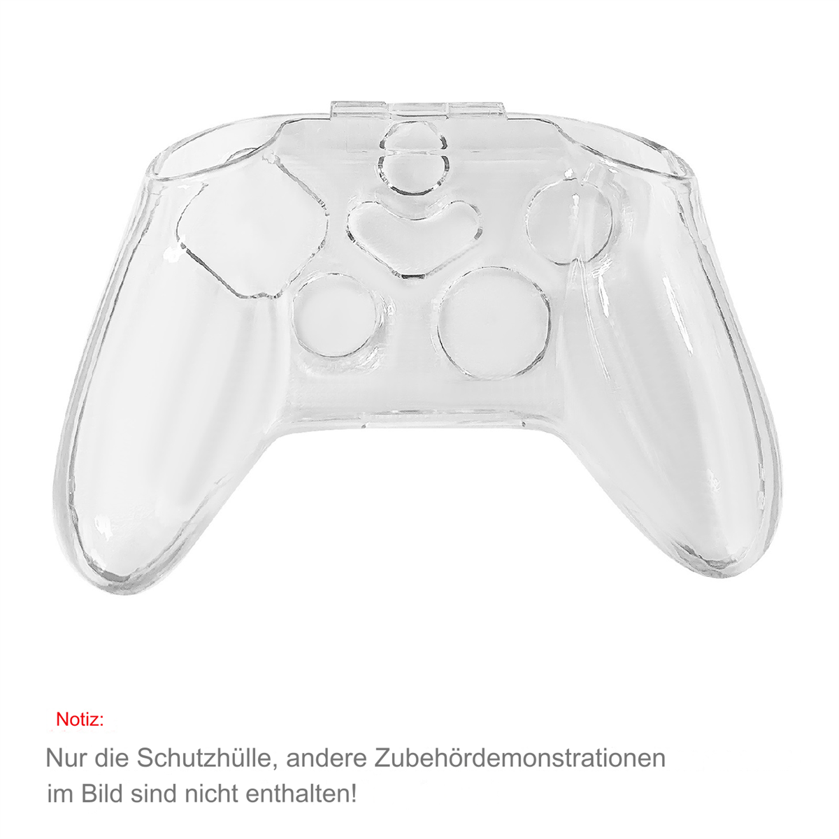 Eine transparente Kunststoff-Controller-Abdeckung. Die Abdeckung ist durchsichtig.