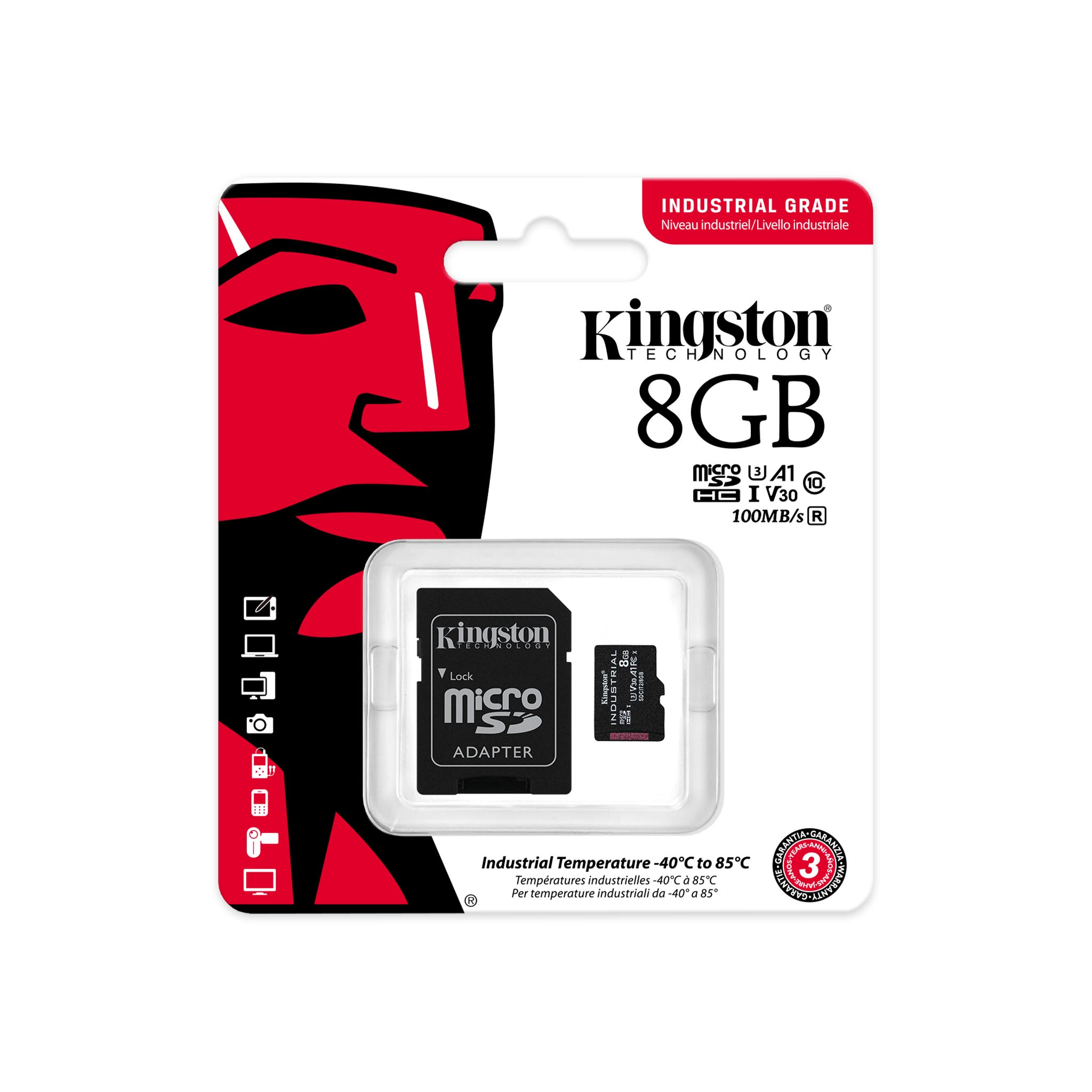 Karta micro Secure Digital High-Capacity (microSDHC) KINGSTON TECHNOLOGY Industrial Czarny