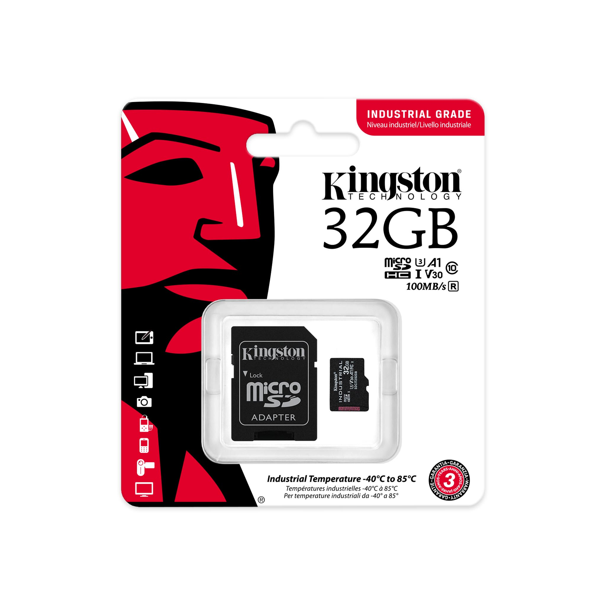 KINGSTON TECHNOLOGY SDCIT2/32GB INDUSTRIAL 32GB, Mini-SDHC Speicherkarte, 32 GB, 100 MB/s