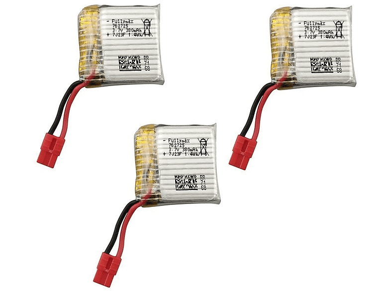 YUNIQUE GREEN-CLEAN-POWER - Ensemble De 2 Batteries 3.7V 750mAh 25C | Compatibles MJX X200 X300C X400 X500 X800 | Performances Durables, Argent | Dimensions : 45x24x8 Mm - Poids : 16 Grammes